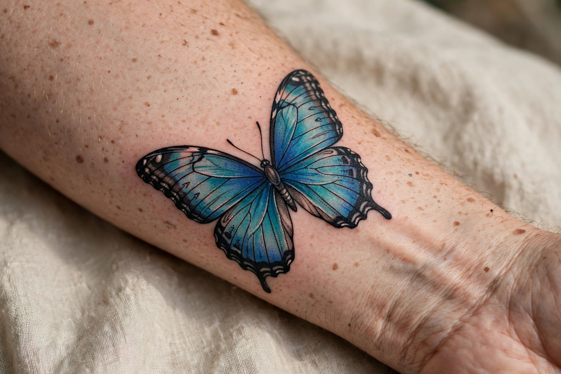 Blue morpho butterfly tattoo - butterfly tattoo meaning idea