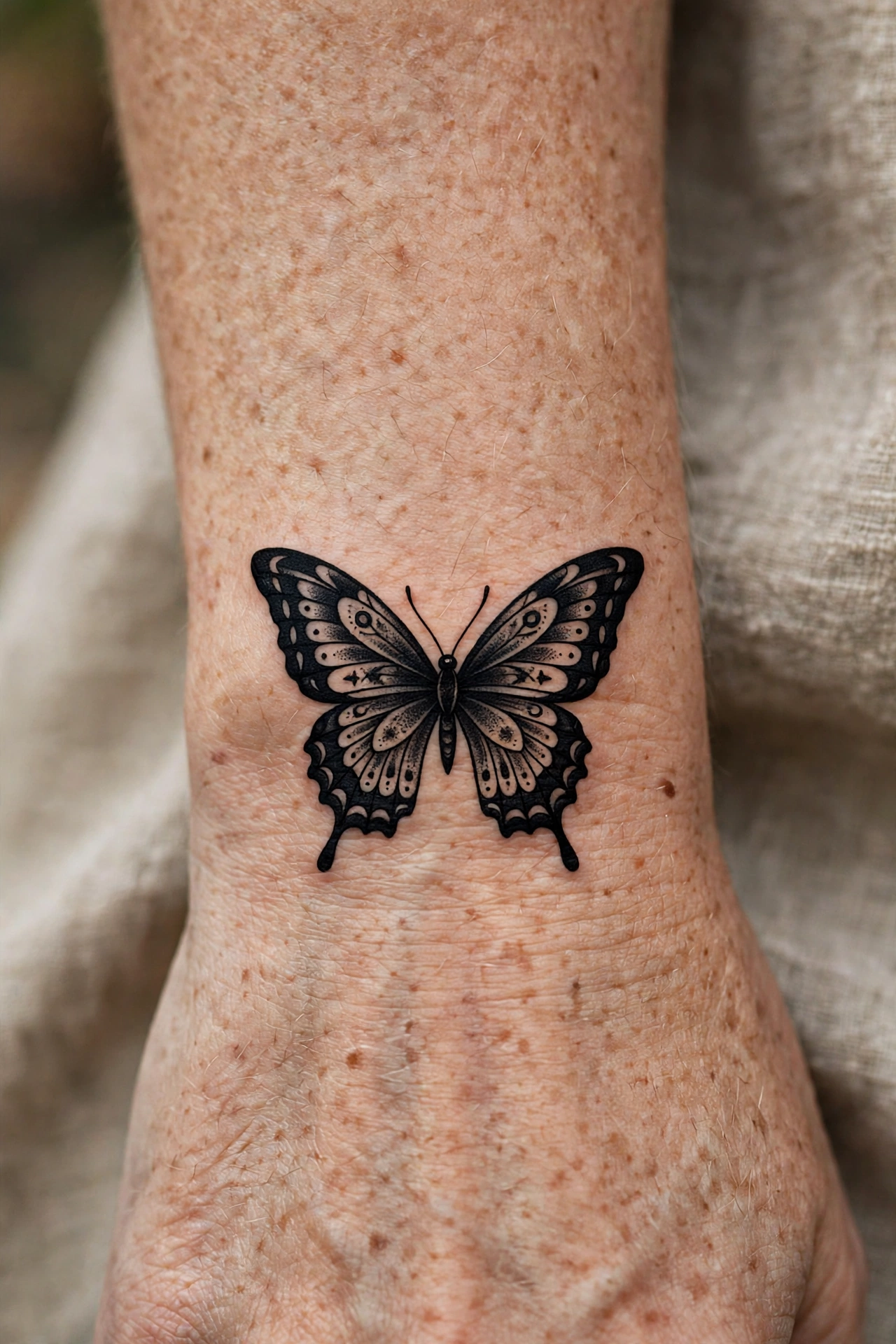 Black butterfly tattoo - butterfly tattoo meaning idea