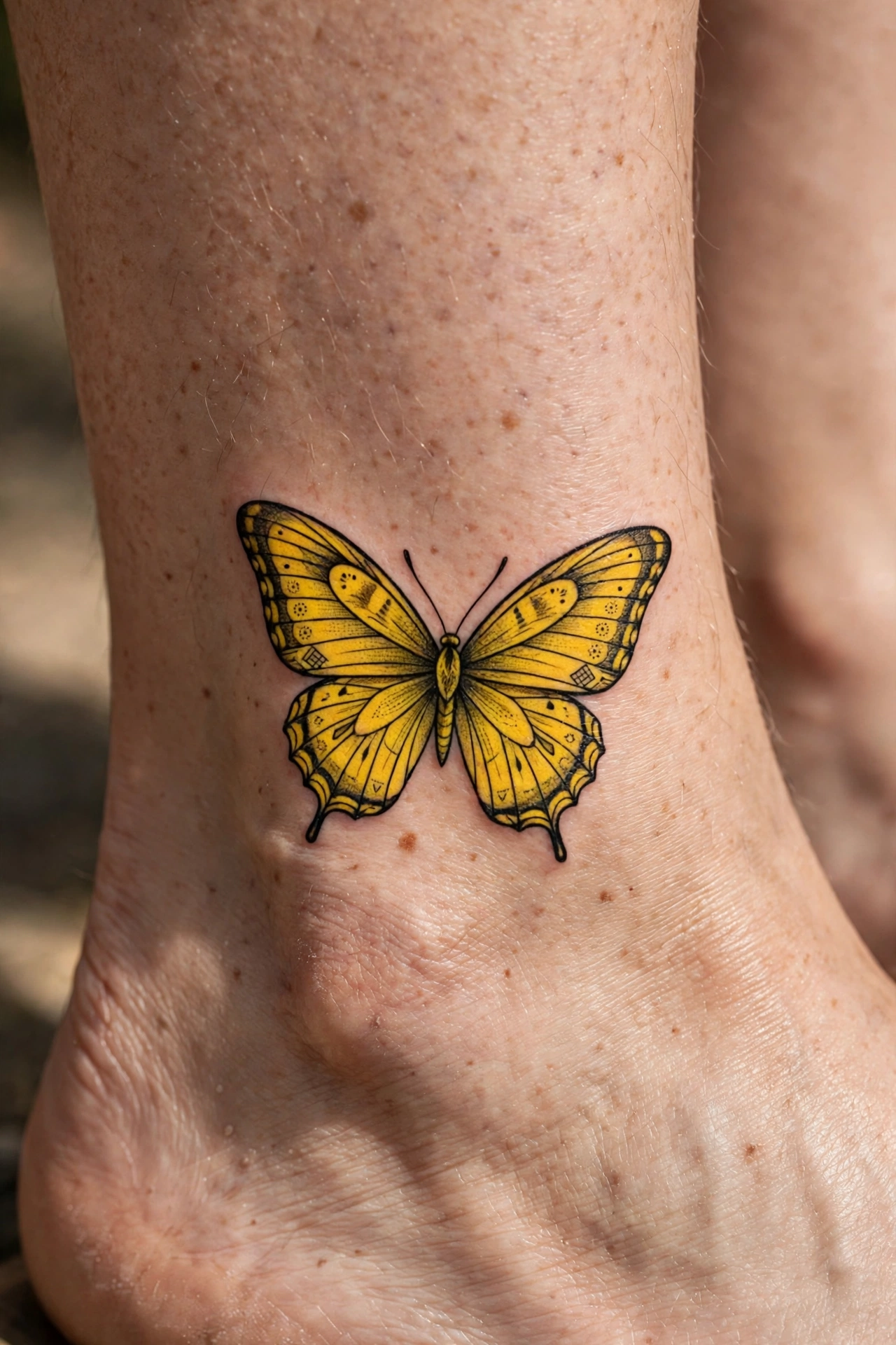 Yellow butterfly tattoo - butterfly tattoo meaning idea
