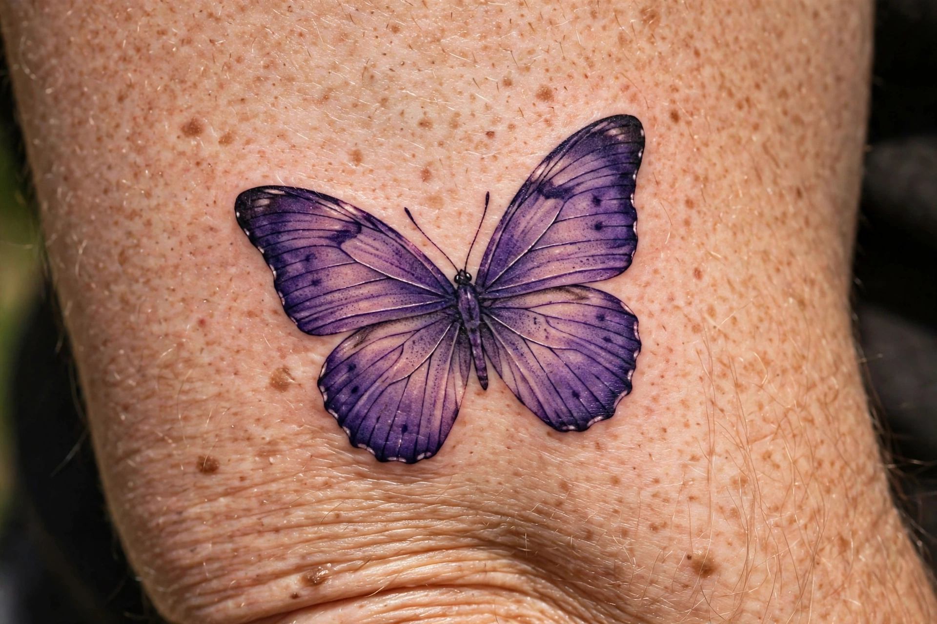 Purple butterfly tattoo - butterfly tattoo meaning idea