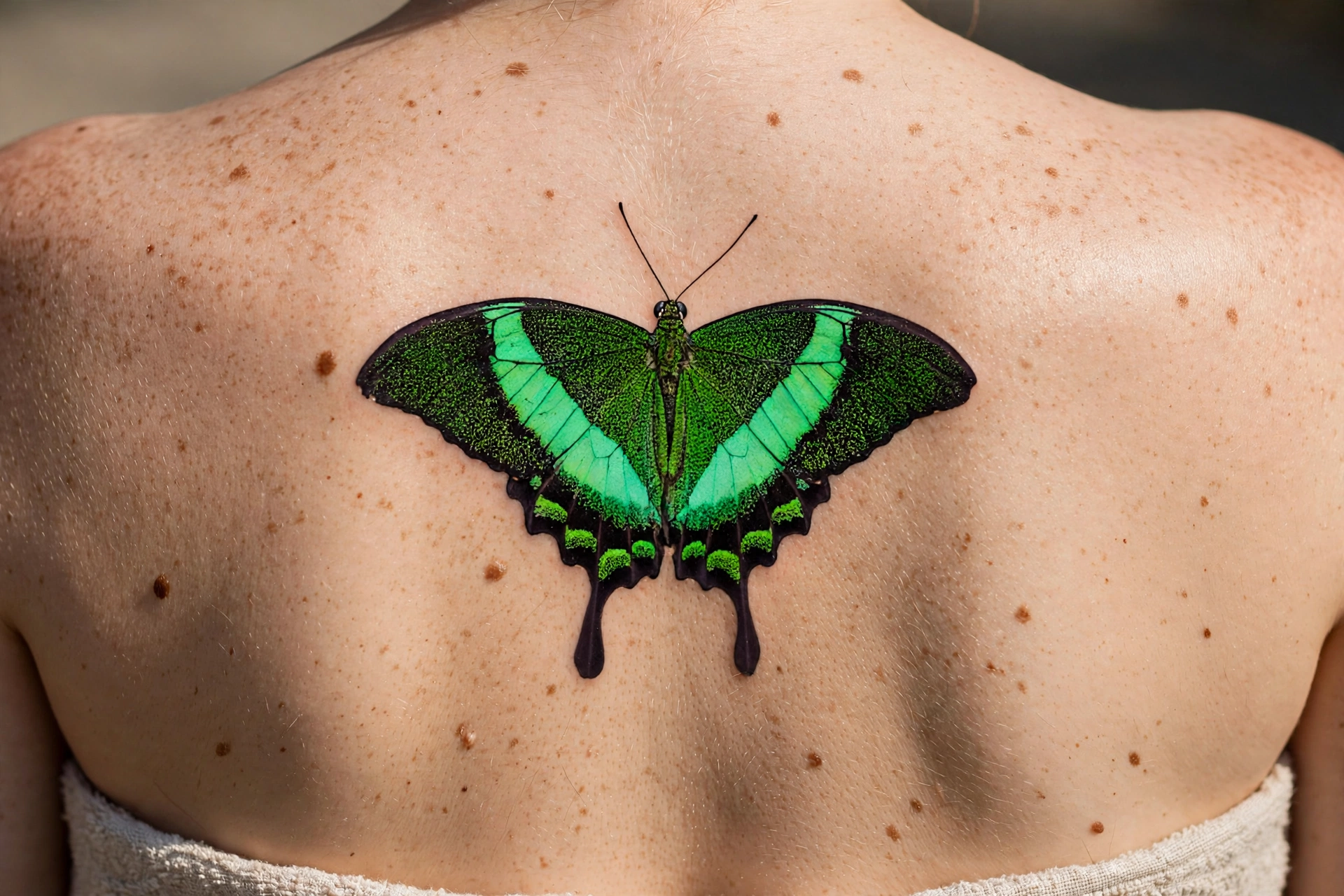 Emerald swallowtail butterfly tattoo - butterfly tattoo meaning idea
