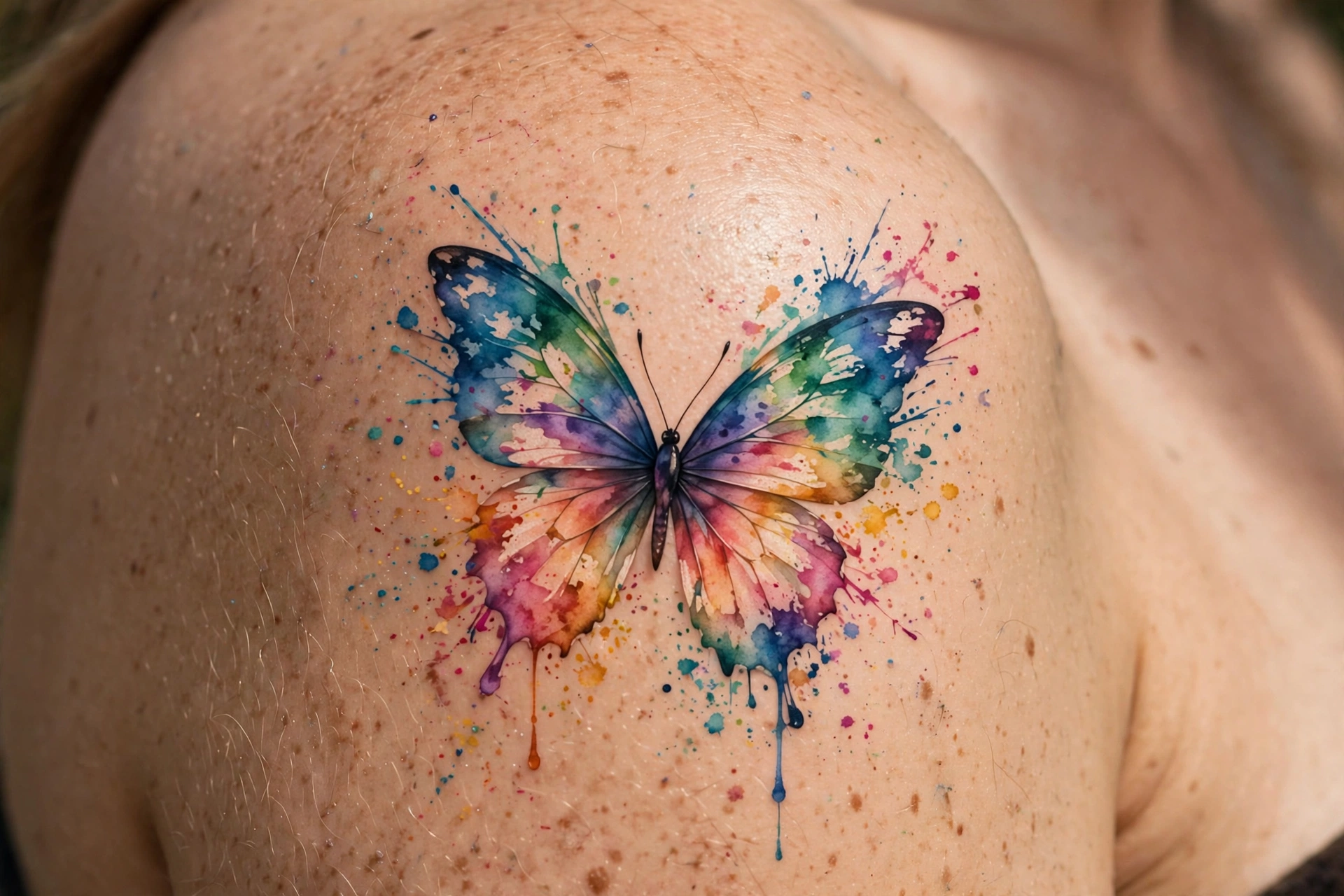Watercolor butterfly tattoo - butterfly tattoo meaning idea