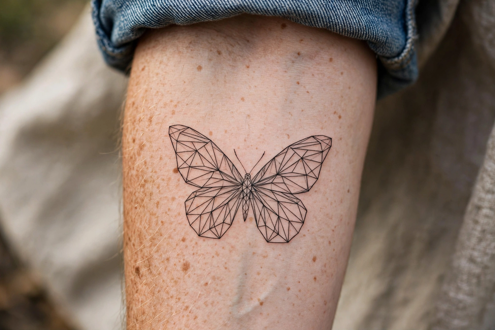 Geometric butterfly tattoo - butterfly tattoo meaning idea