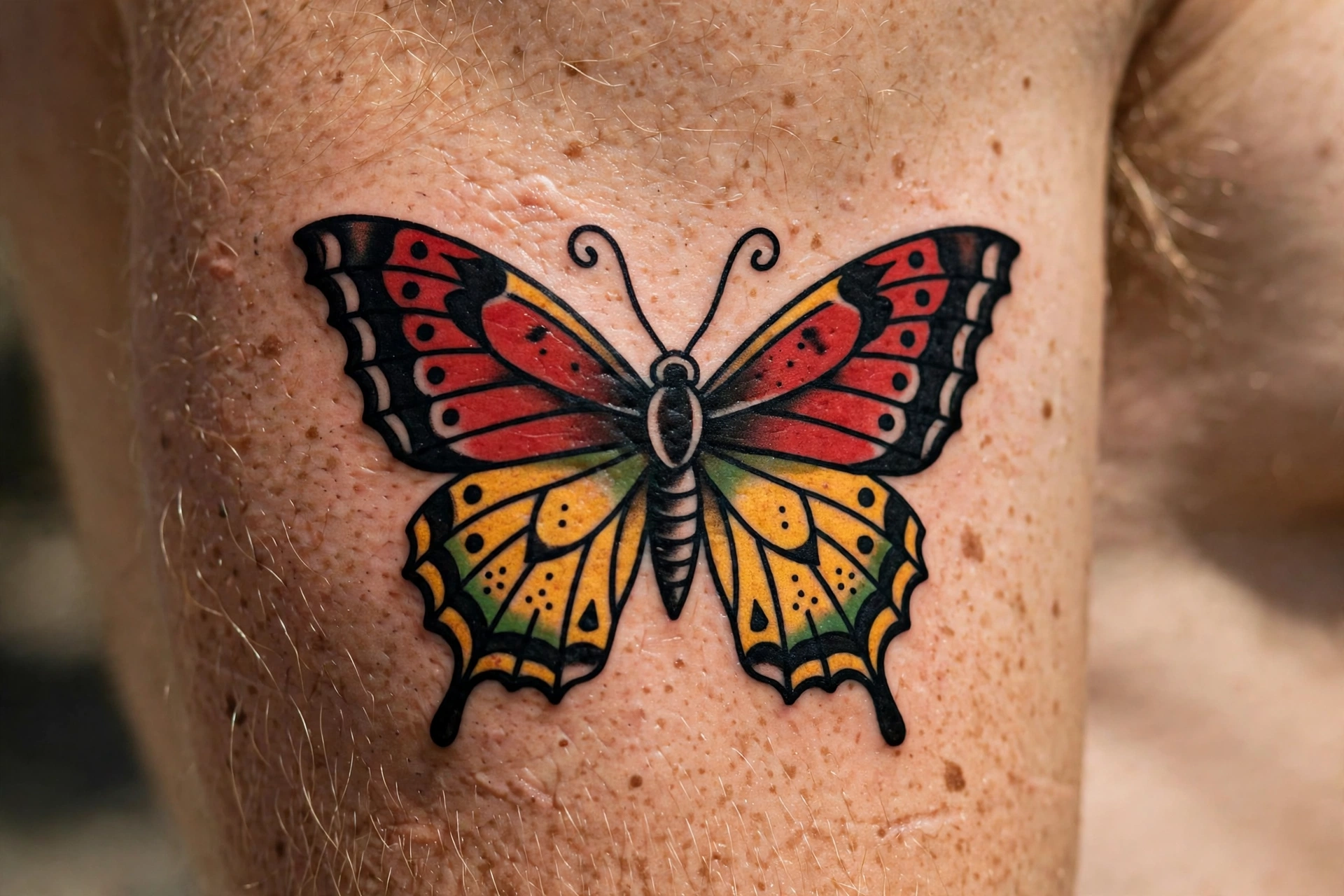 American traditional butterfly tattoo - butterfly tattoo meaning idea