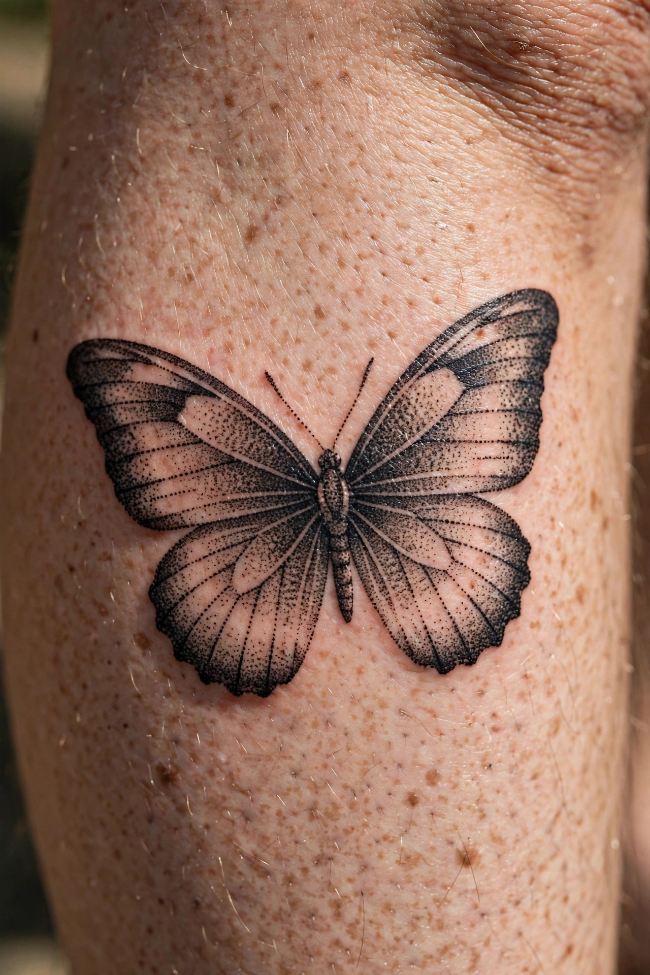 Dotwork butterfly tattoo - butterfly tattoo meaning idea