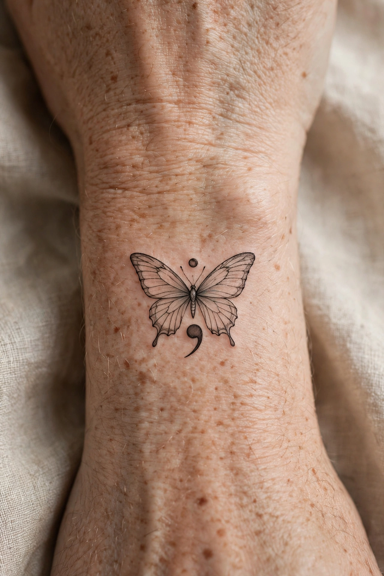 Semicolon butterfly tattoo - butterfly tattoo meaning idea