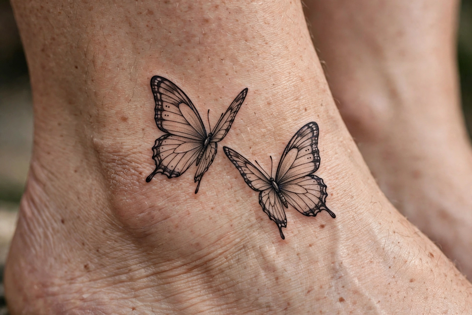Two butterflies tattoo - butterfly tattoo meaning idea