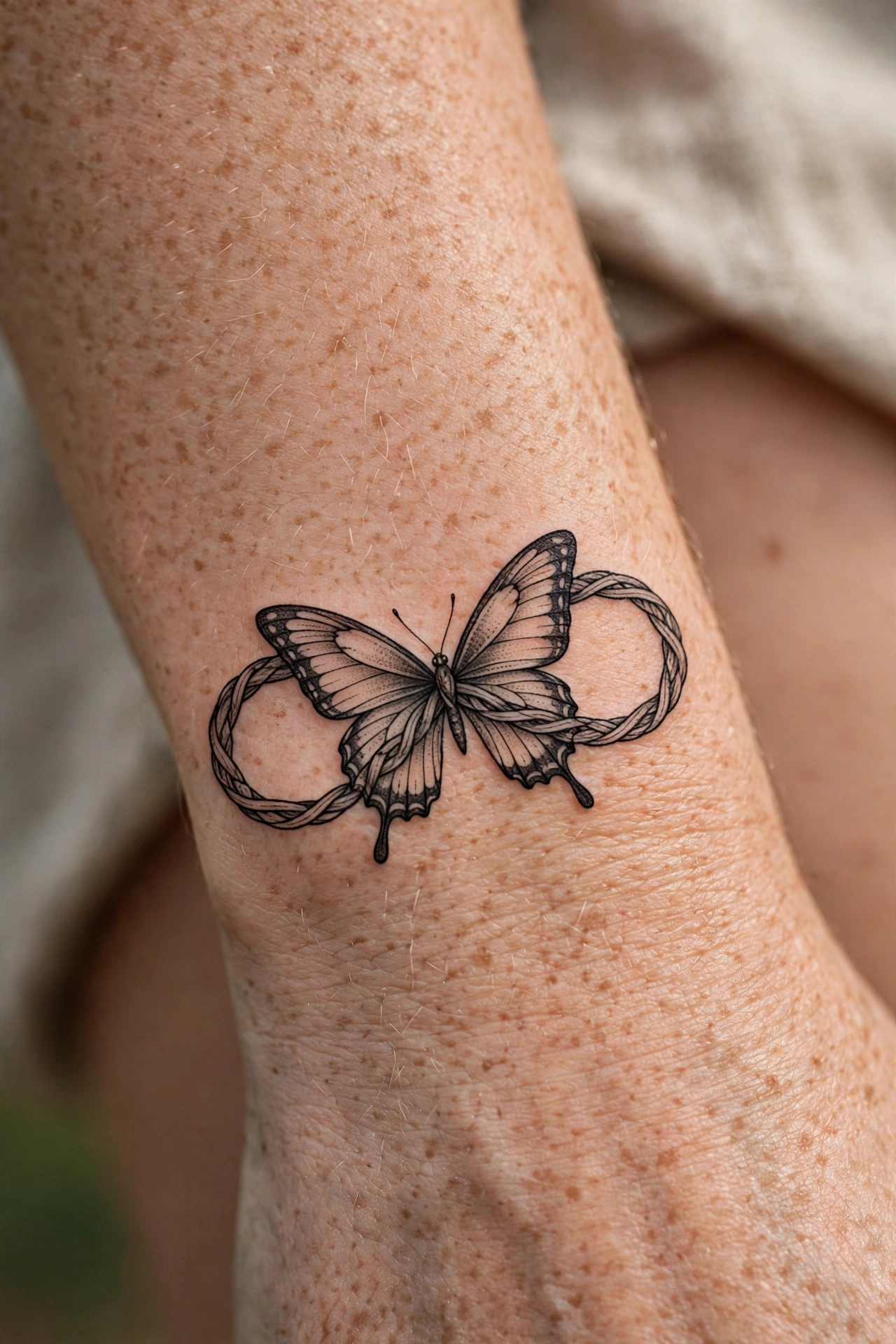Butterfly and infinity tattoo - butterfly tattoo meaning idea