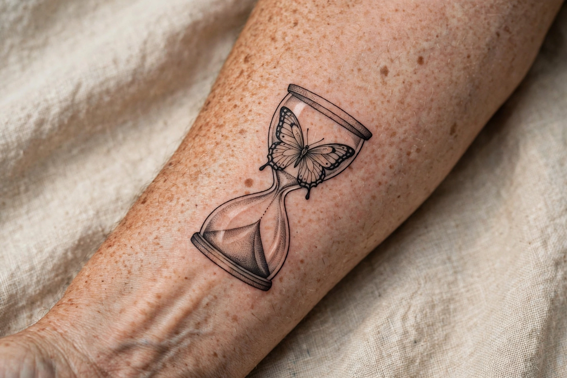Butterfly and hourglass tattoo - butterfly tattoo meaning idea