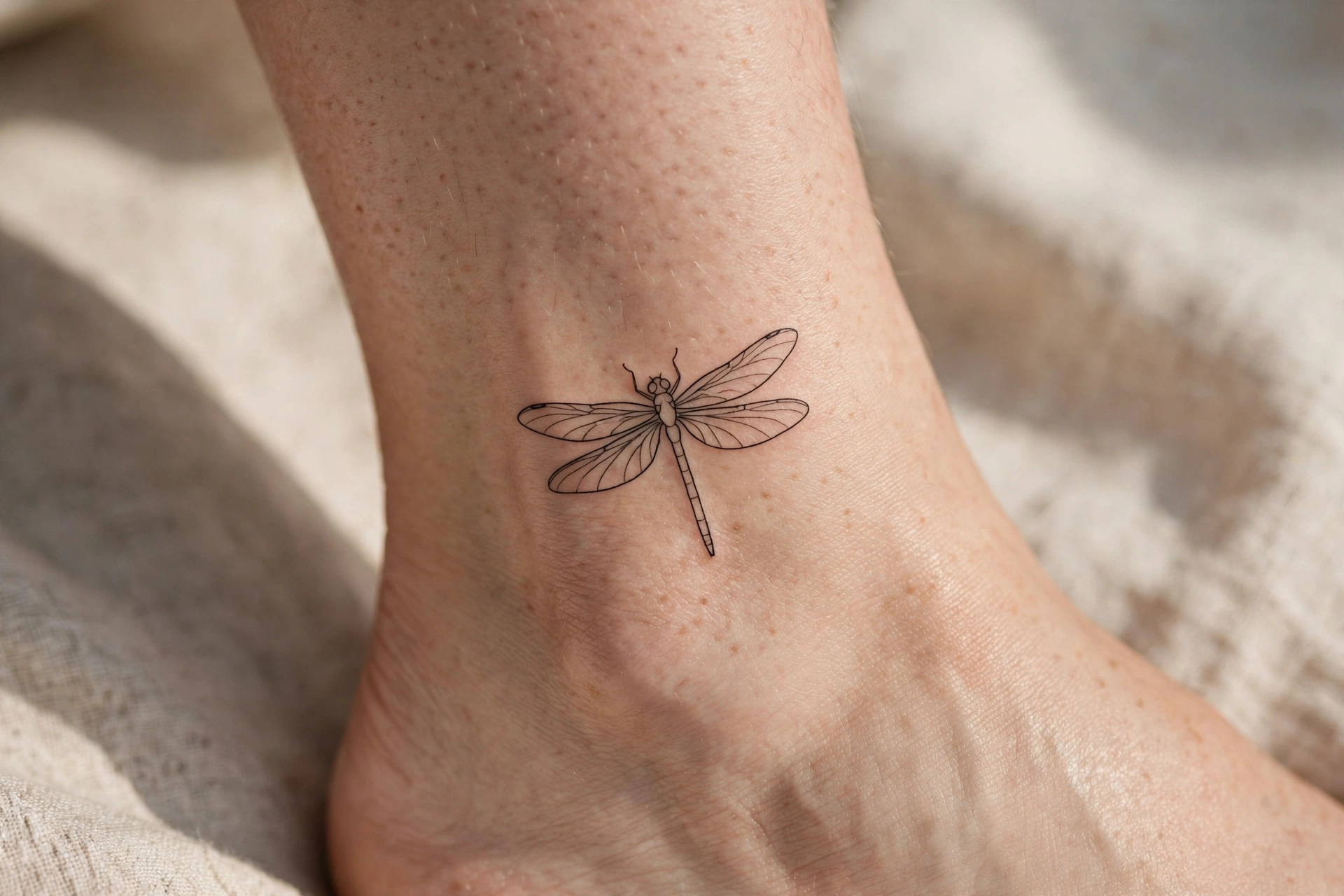 Simple outline dragonfly tattoo - dragonfly tattoo idea