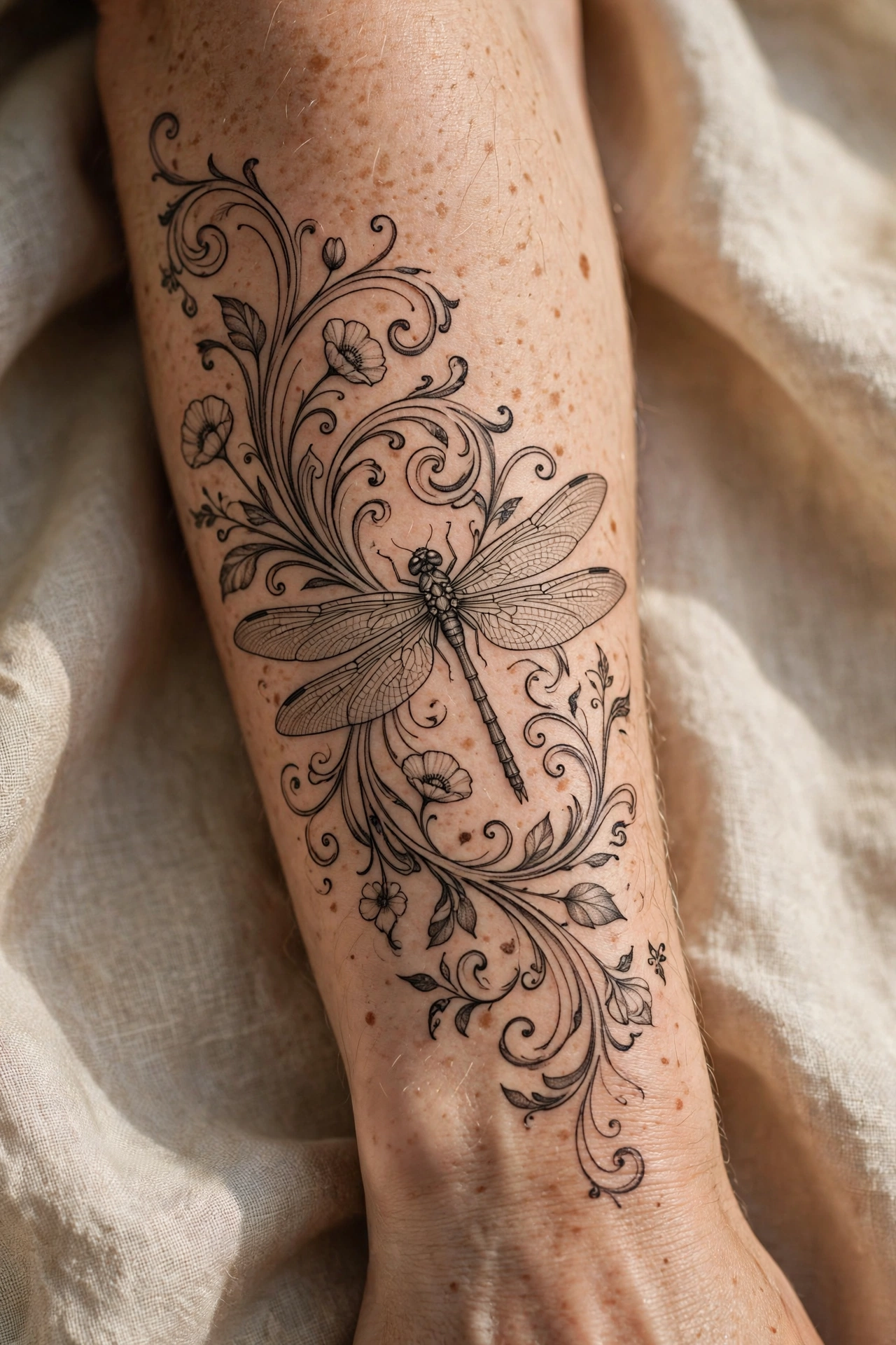Art nouveau dragonfly tattoo - dragonfly tattoo idea