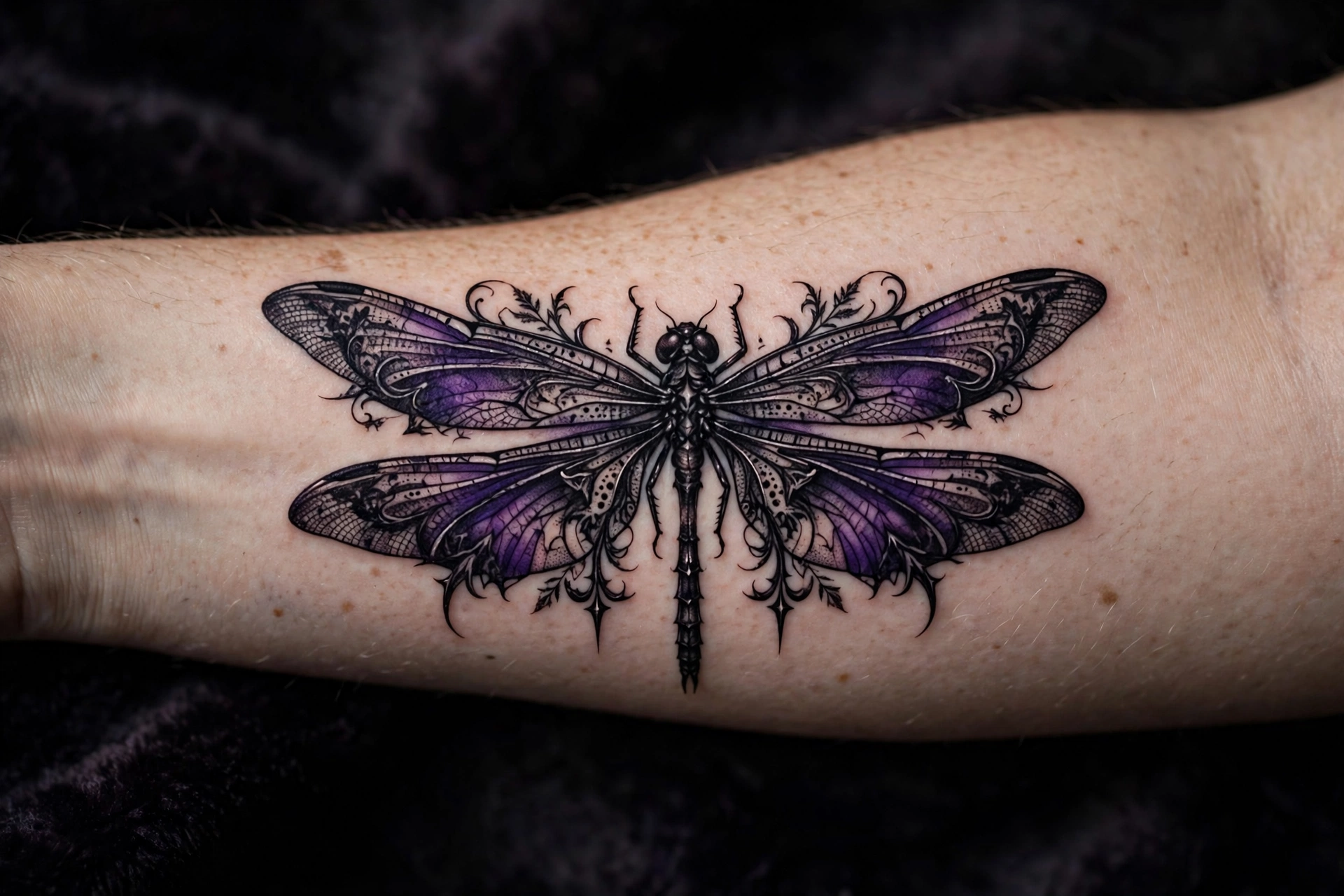 Gothic dragonfly tattoo - dragonfly tattoo idea