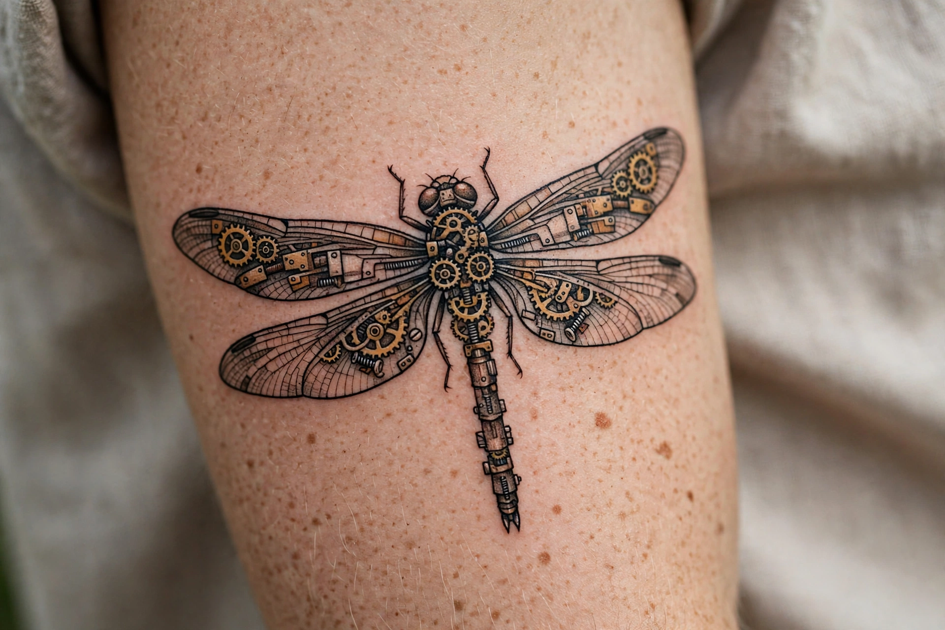 Steampunk dragonfly tattoo - dragonfly tattoo idea