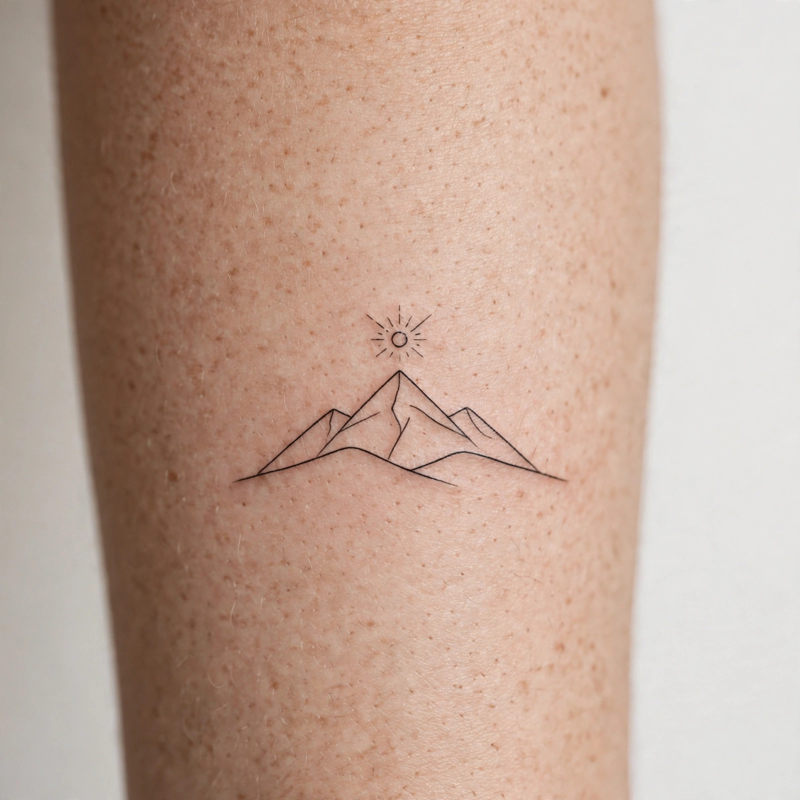 Minimalist mountain outline flash tattoo - flash tattoo idea