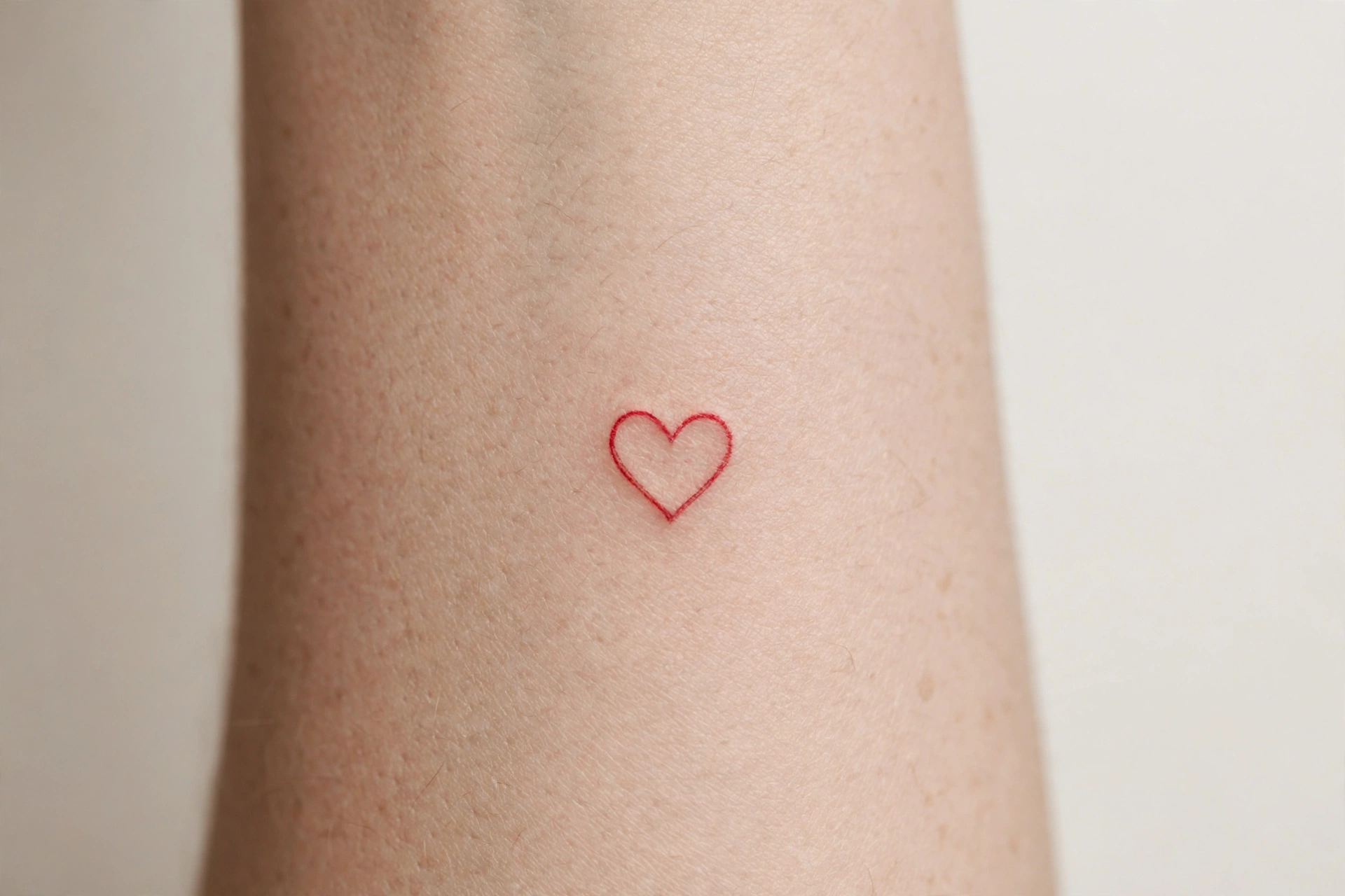 Tiny red heart flash tattoo - flash tattoo idea
