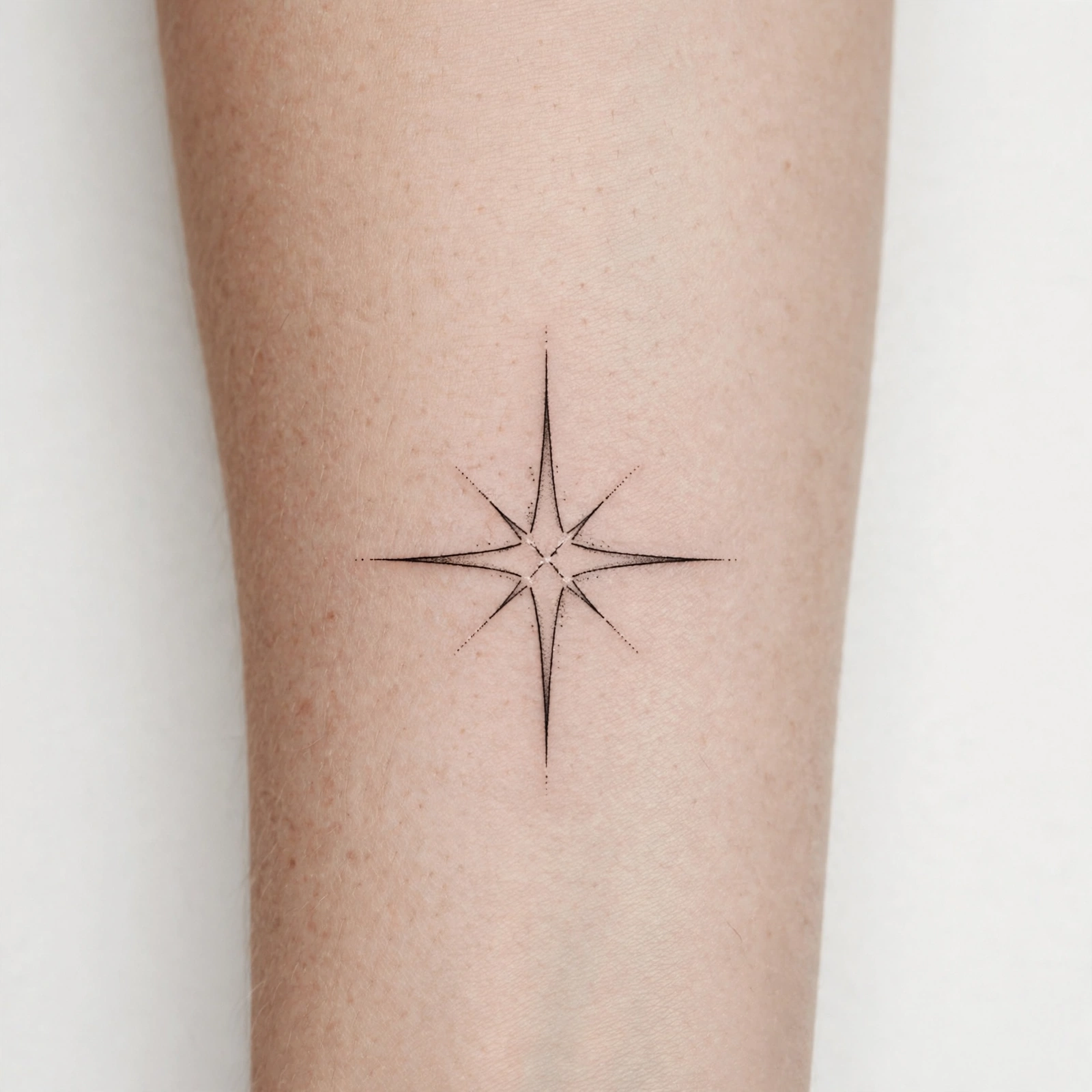 Four-point sparkle star flash tattoo - flash tattoo idea