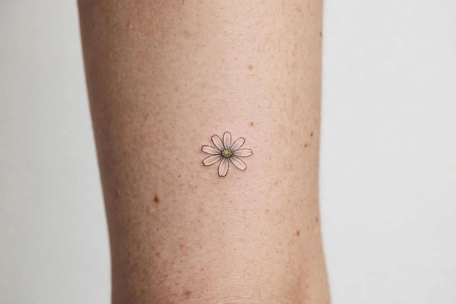 Tiny white daisy flash tattoo - flash tattoo idea