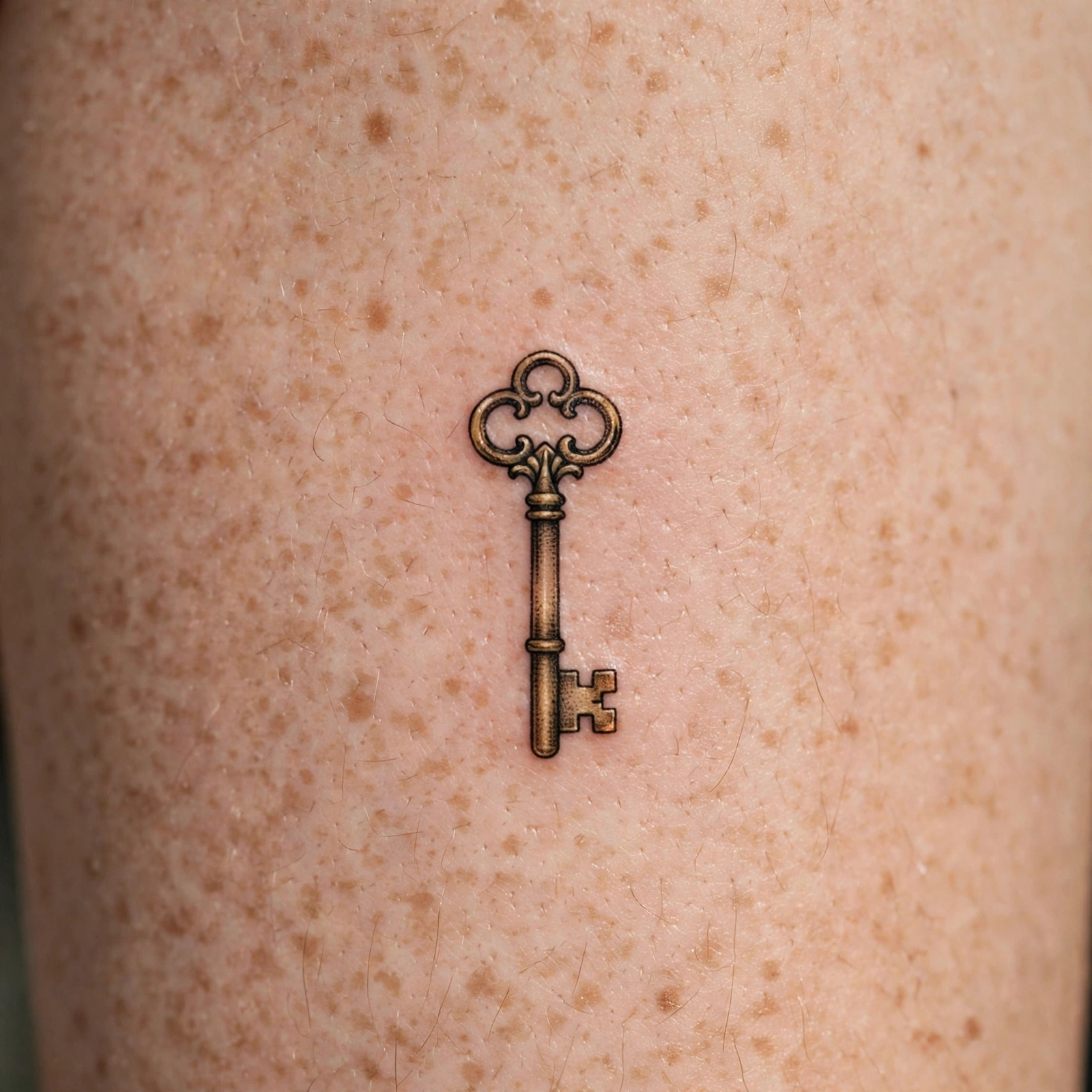 Tiny vintage key flash tattoo - flash tattoo idea