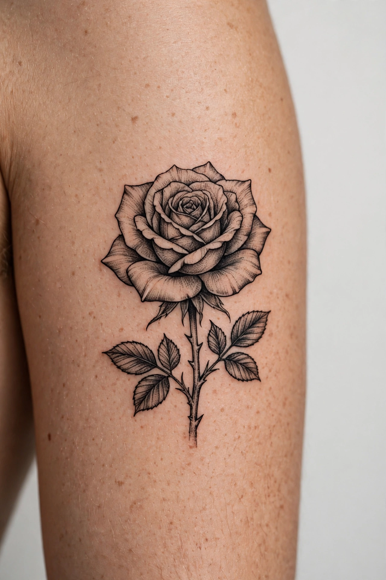 Single black rose flash tattoo - flash tattoo idea