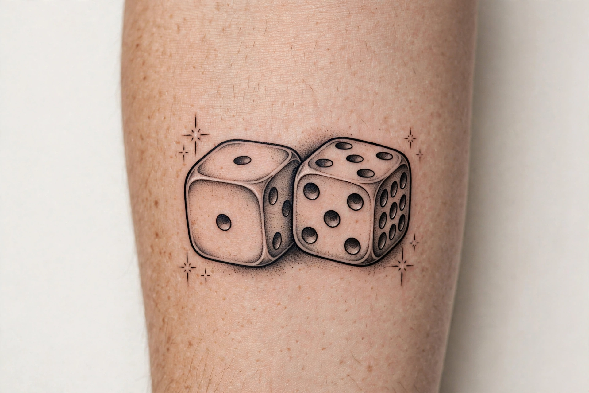 Pair of lucky dice flash tattoo - flash tattoo idea
