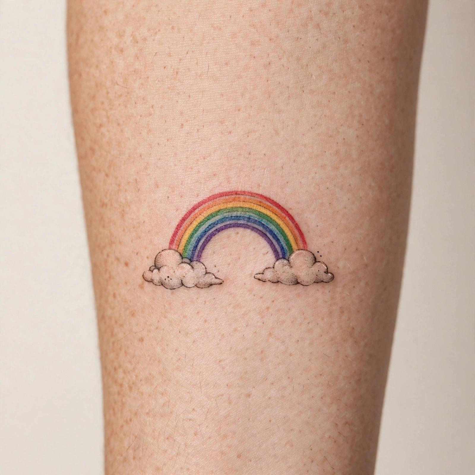 Rainbow arc with clouds flash tattoo - flash tattoo idea