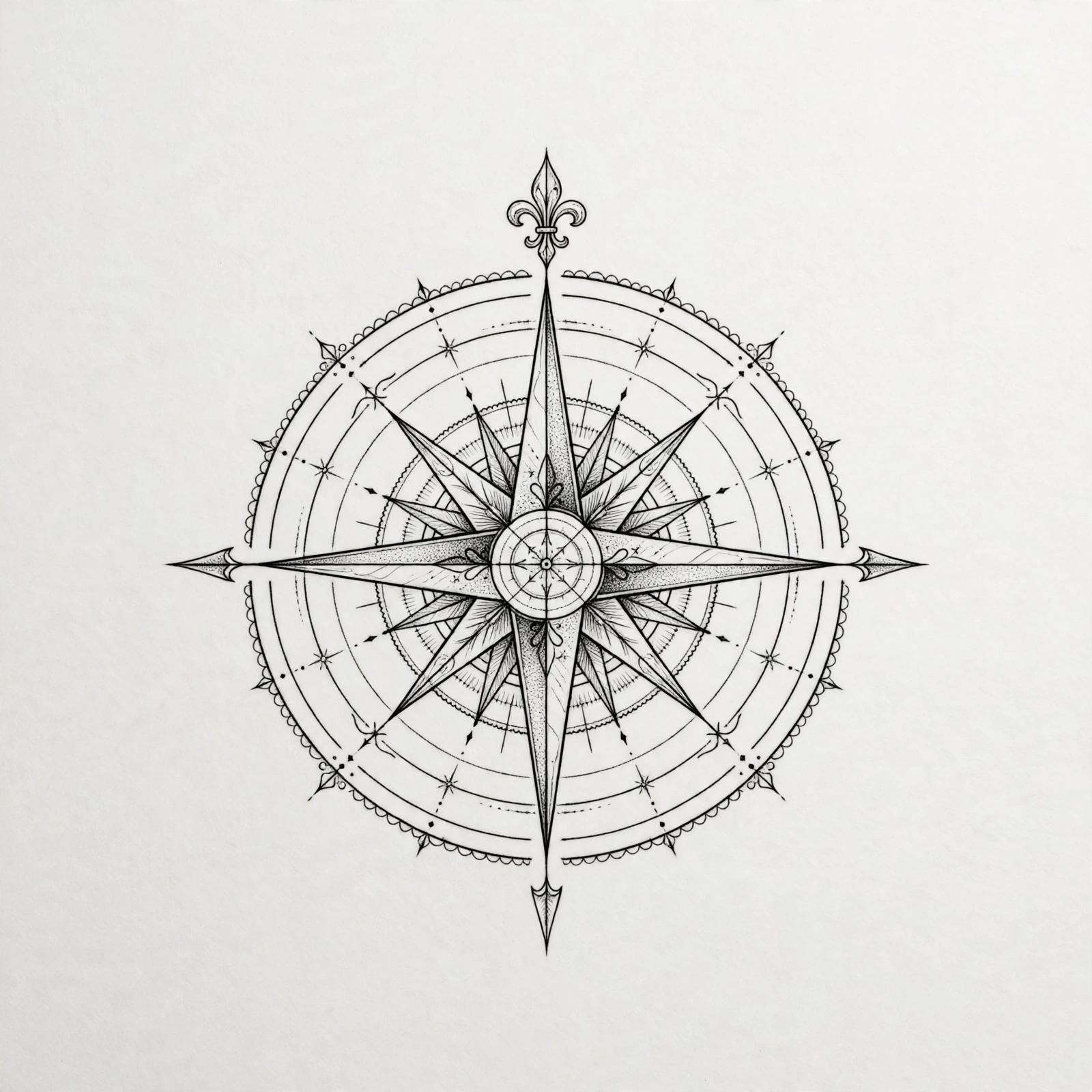 Compass rose tattoo - small meaningful tattoo idea