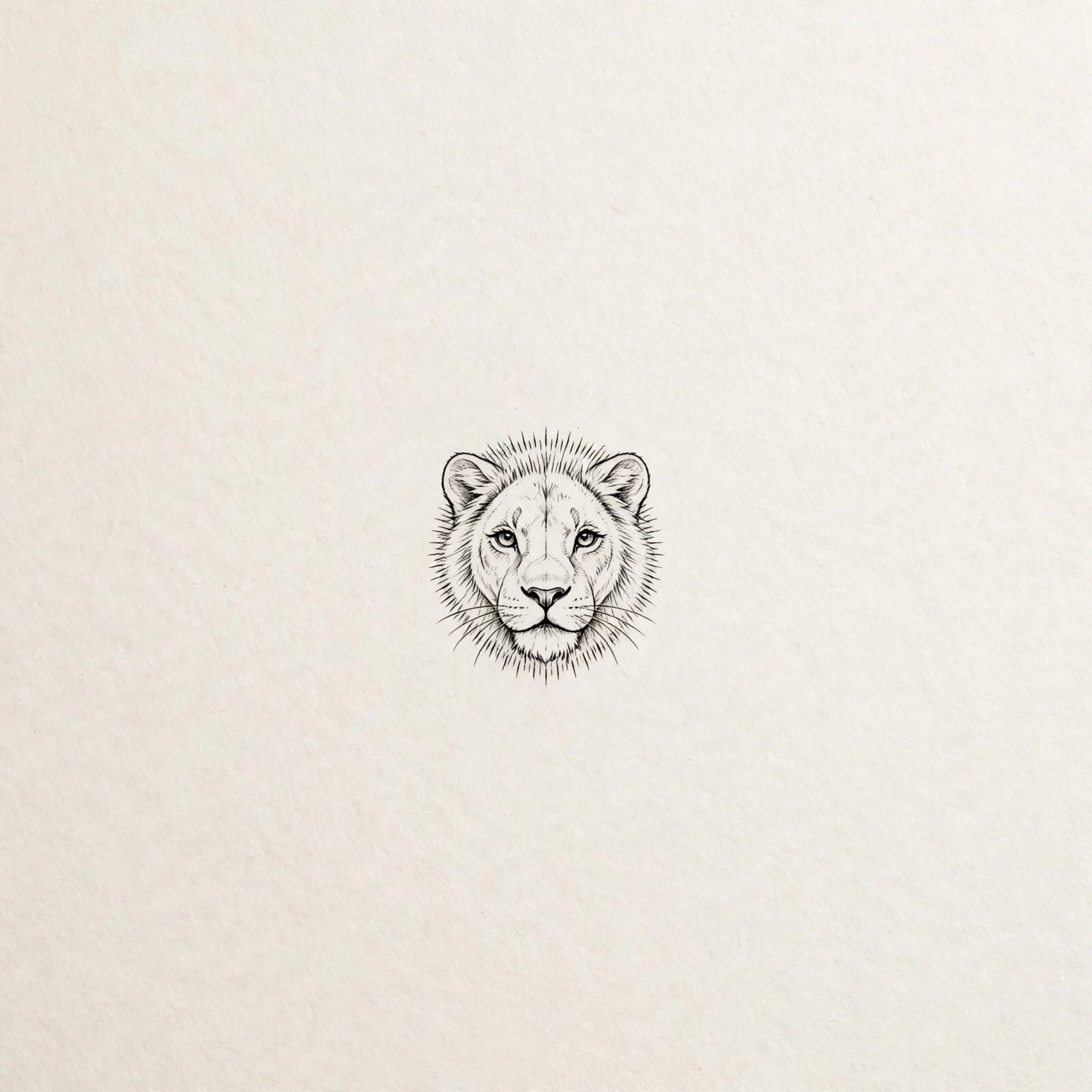 Tiny lion outline tattoo - small meaningful tattoo idea