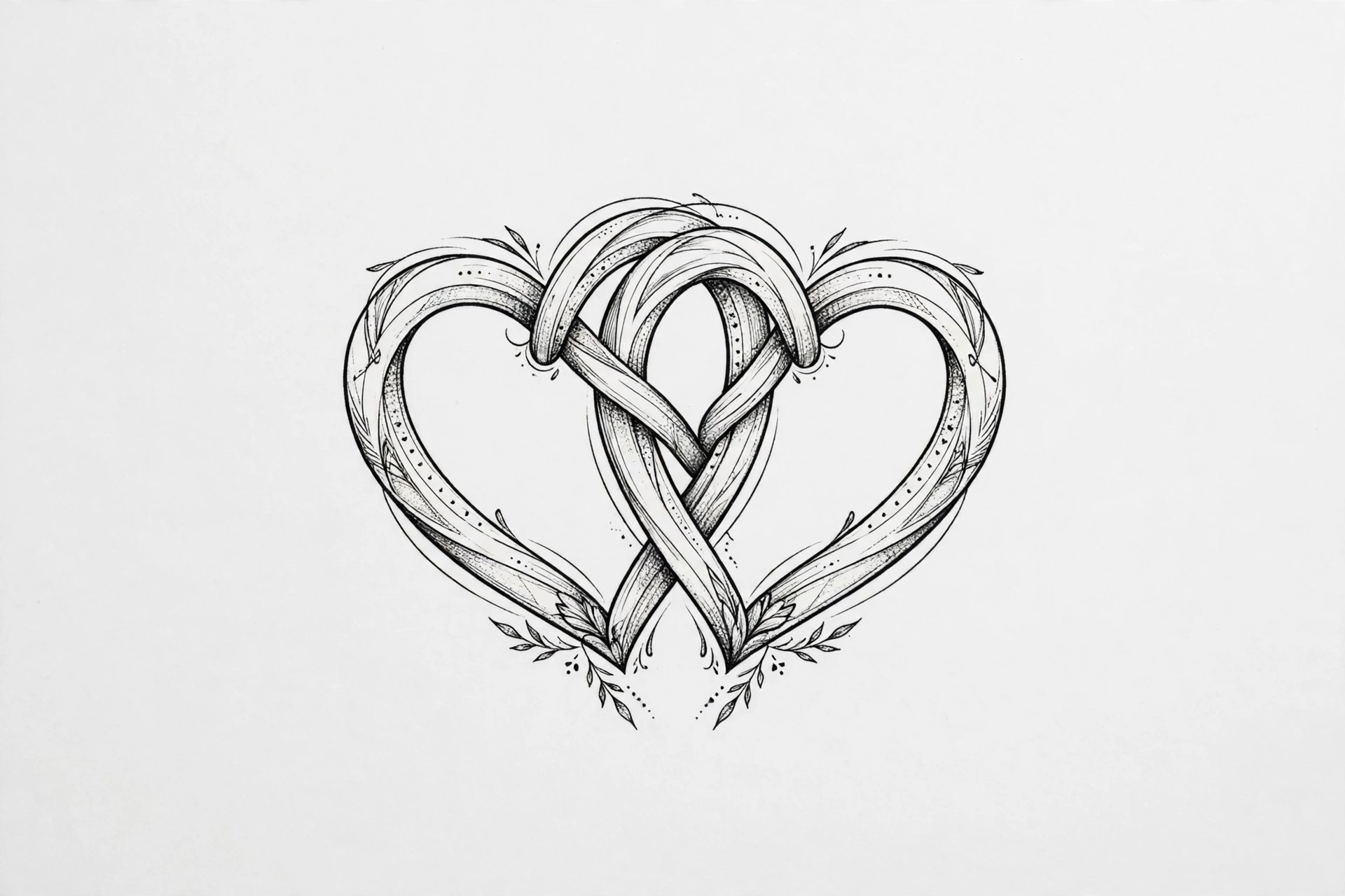 Two intertwined hearts tattoo - small meaningful tattoo idea