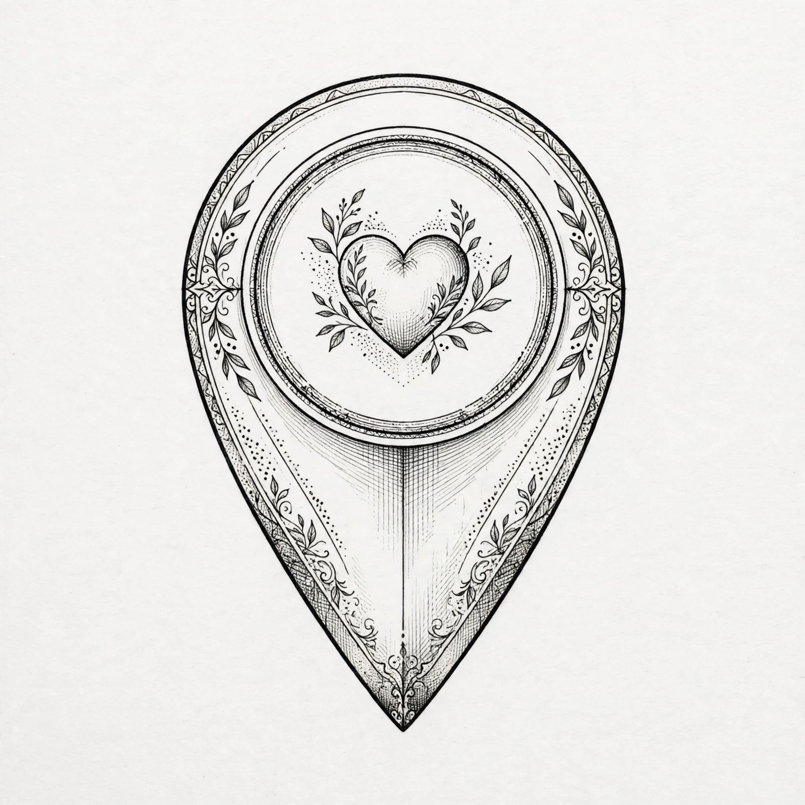 Map pin with heart tattoo - small meaningful tattoo idea