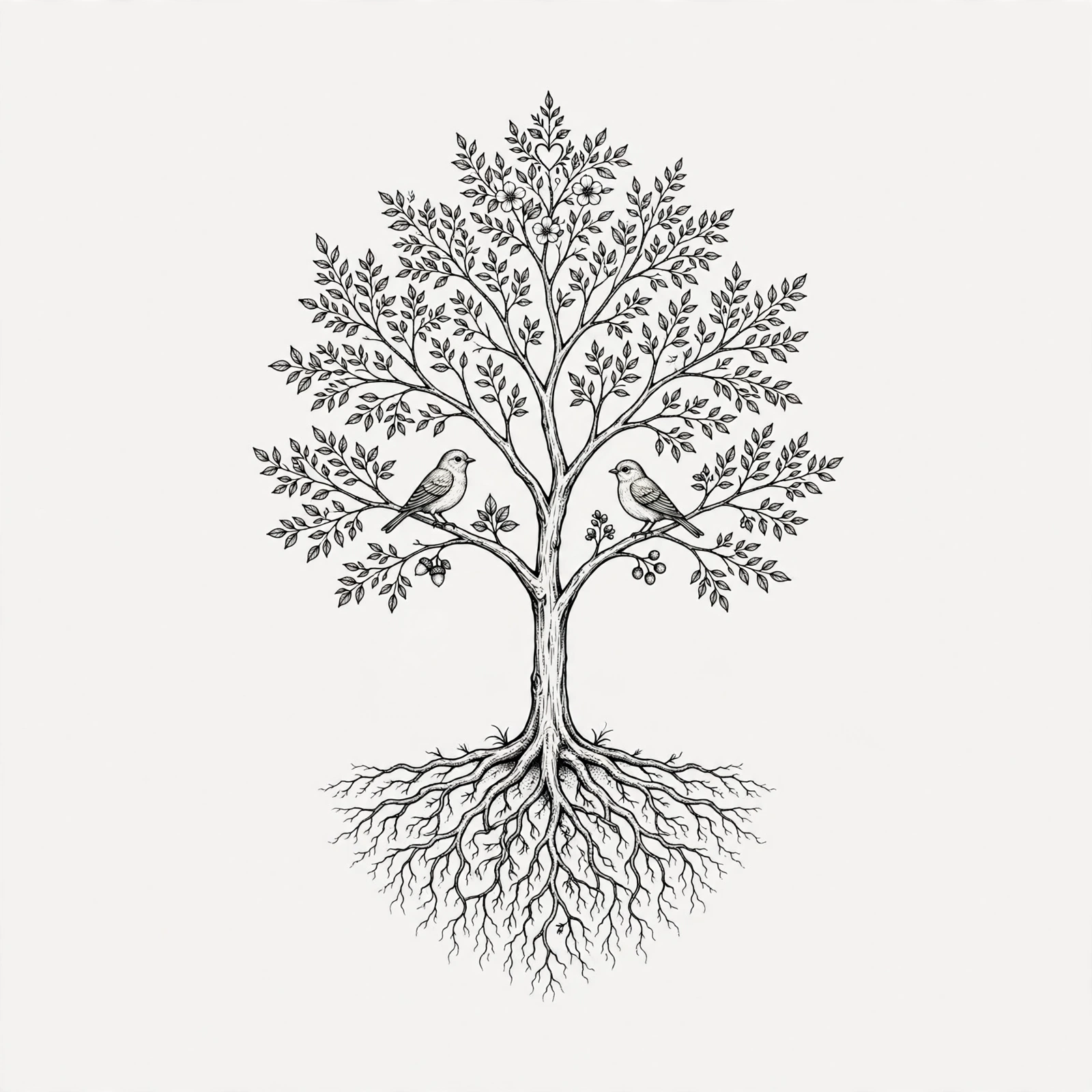 Tiny family tree tattoo - small meaningful tattoo idea
