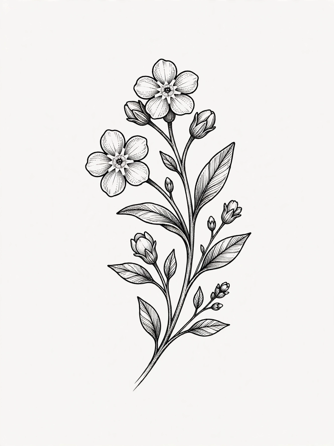 Forget-me-not flower tattoo - small meaningful tattoo idea