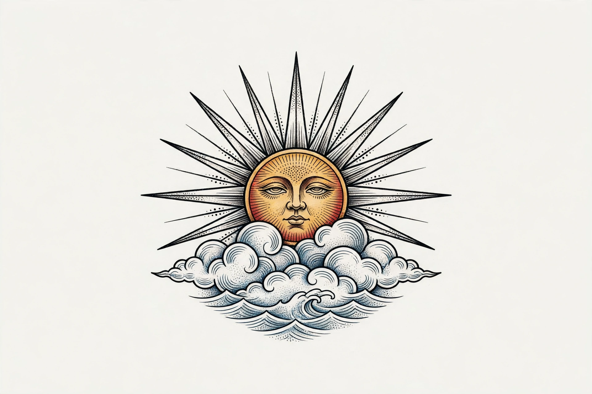 Tiny rising sun tattoo - small meaningful tattoo idea