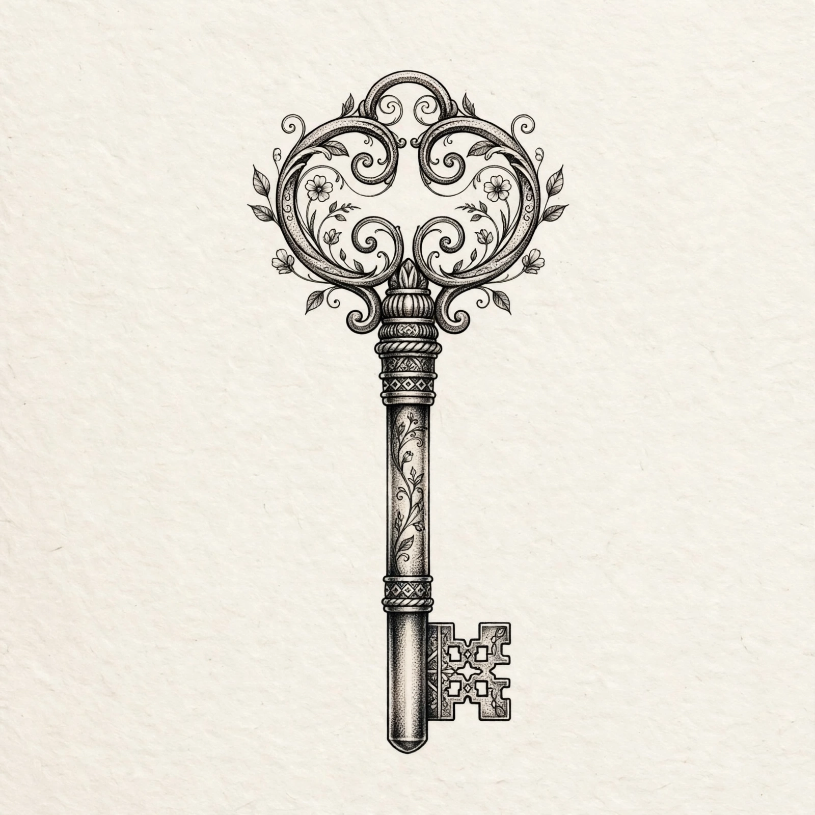 Tiny vintage key tattoo - small meaningful tattoo idea