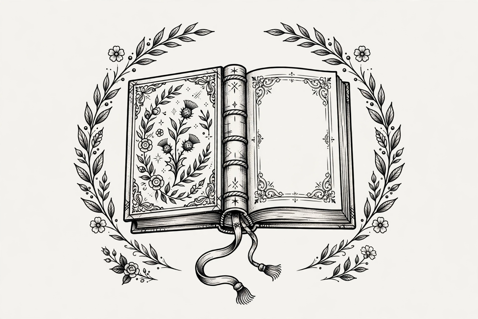 Small open book tattoo - small meaningful tattoo idea