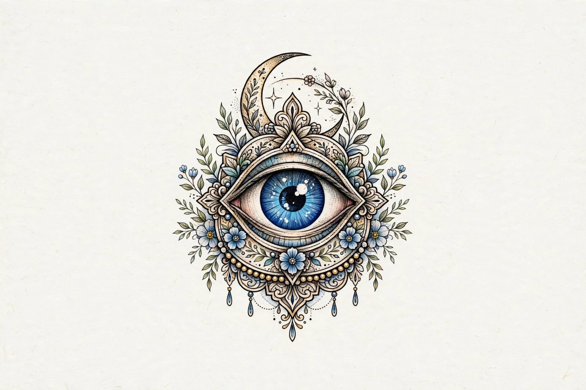 Evil eye amulet tattoo - small meaningful tattoo idea