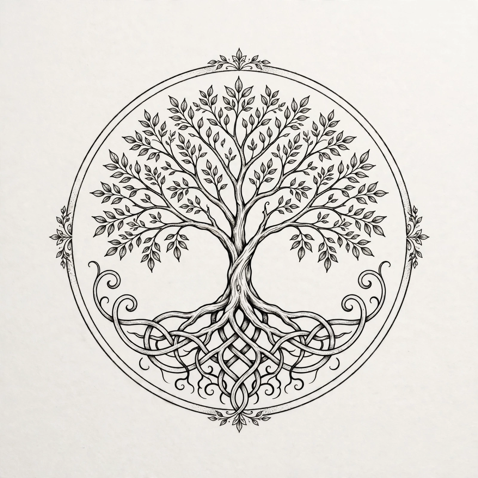 Tree of life in a circle tattoo - small meaningful tattoo idea