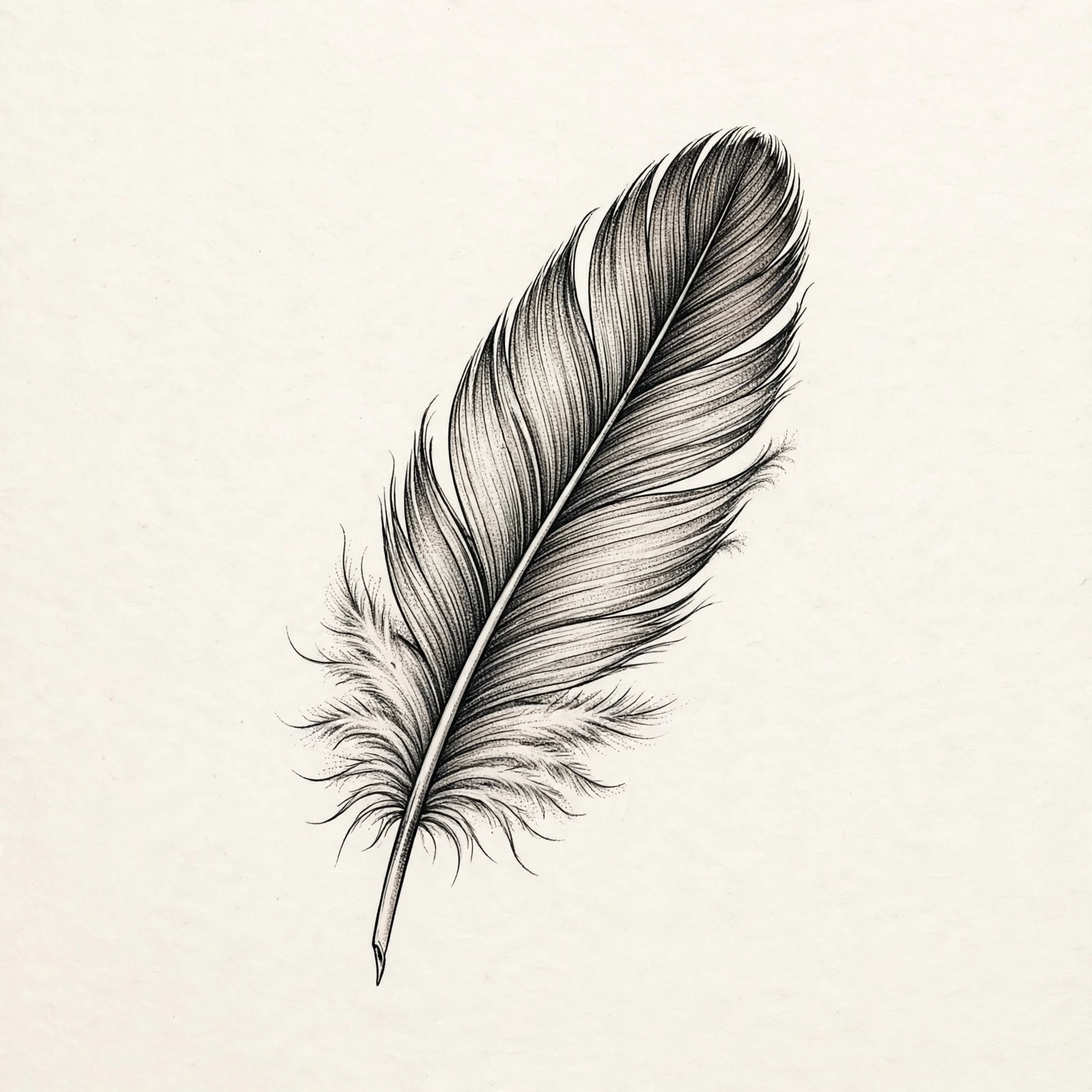 Single soft feather tattoo - small meaningful tattoo idea