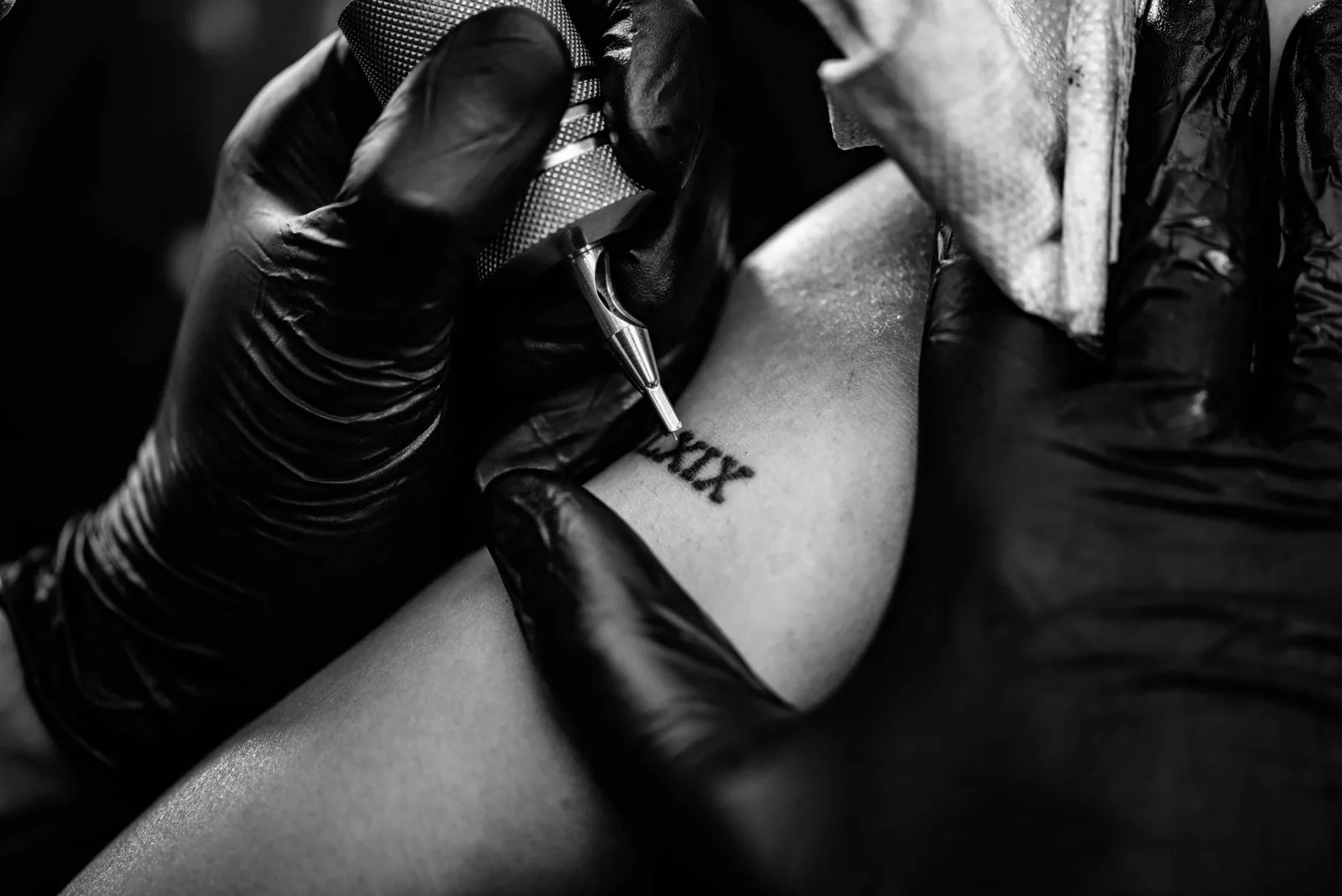 Skull memento mori tattoo in fine detail