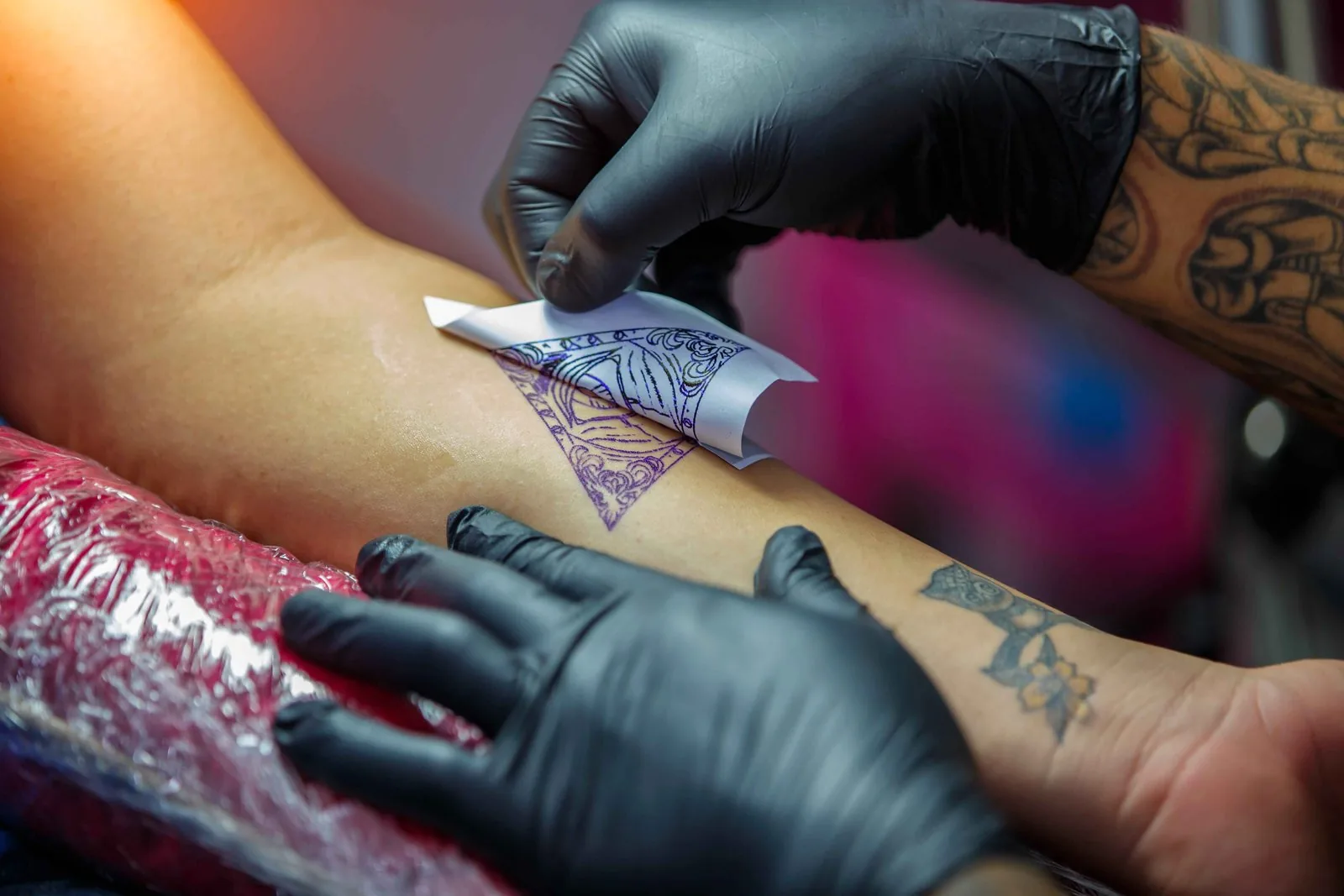 Lotus flower memento mori tattoo
