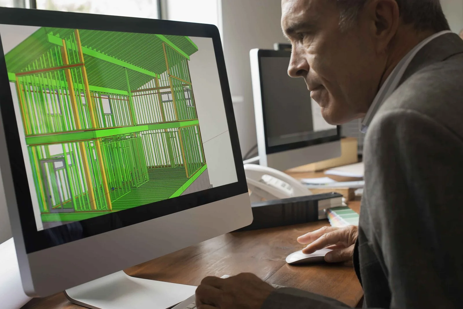 Architects discussing a home design project together