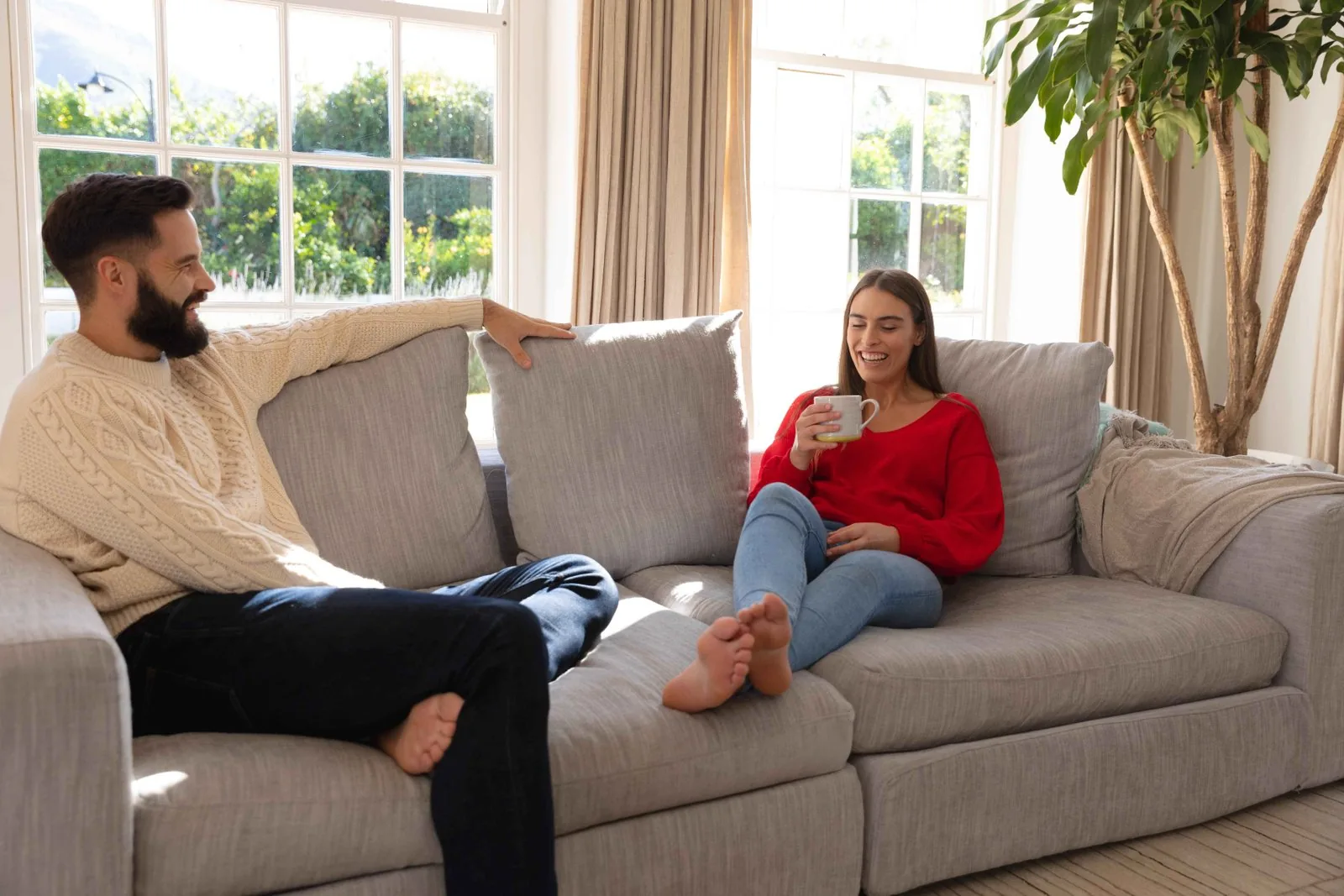 Classic sofa with decorative nailhead trim detailing