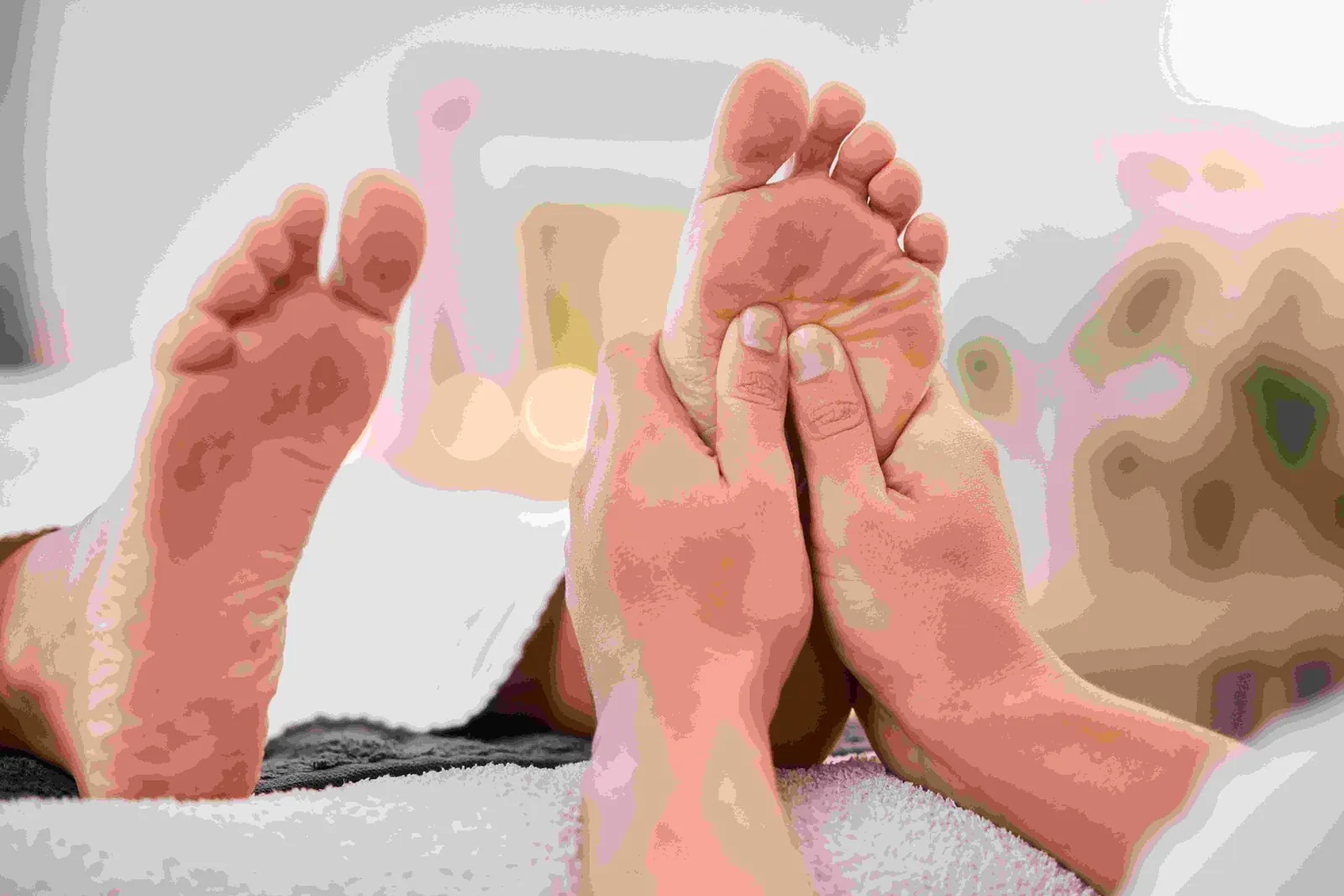 Relaxing foot massage and reflexology session
