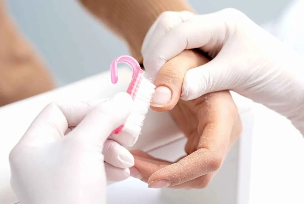 Daily matte nail care routine with cotton swab