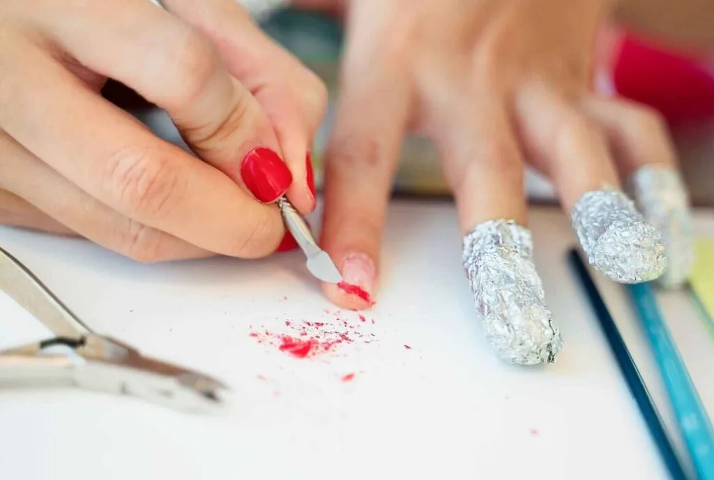Touching up chipped matte nail polish