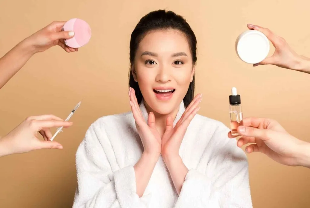 Blending foundation with a damp sponge for a flawless base