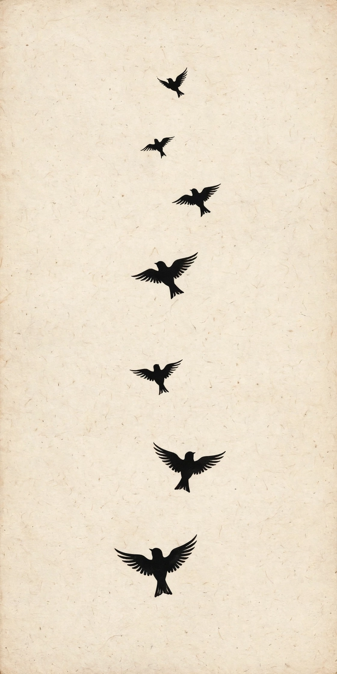Birds in Flight Tattoo spine tattoo for women