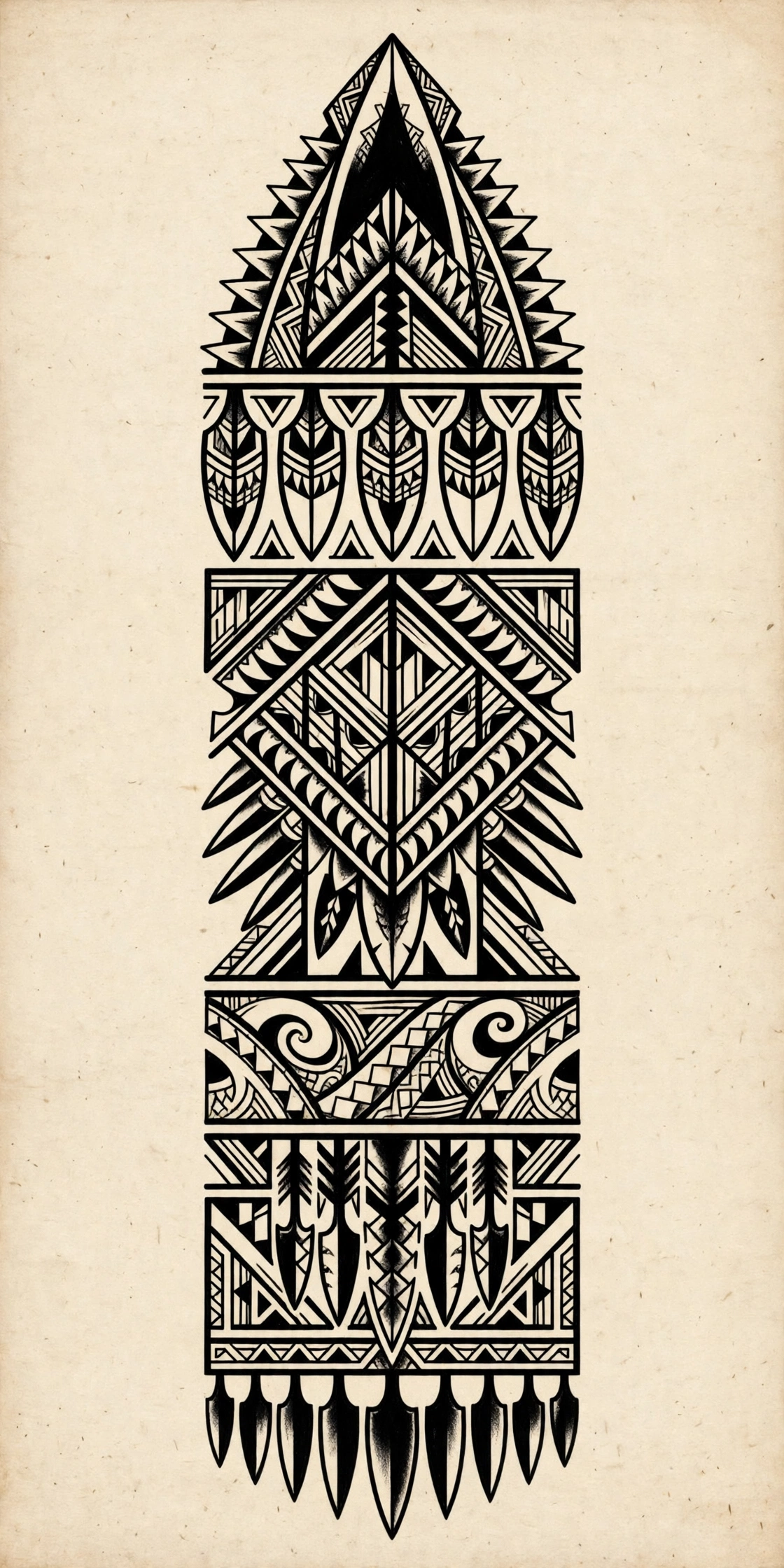 Polynesian Pattern Tattoo spine tattoo for women