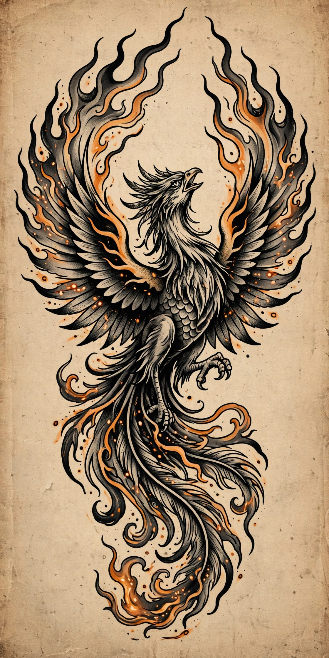 Phoenix Rising Tattoo spine tattoo for women