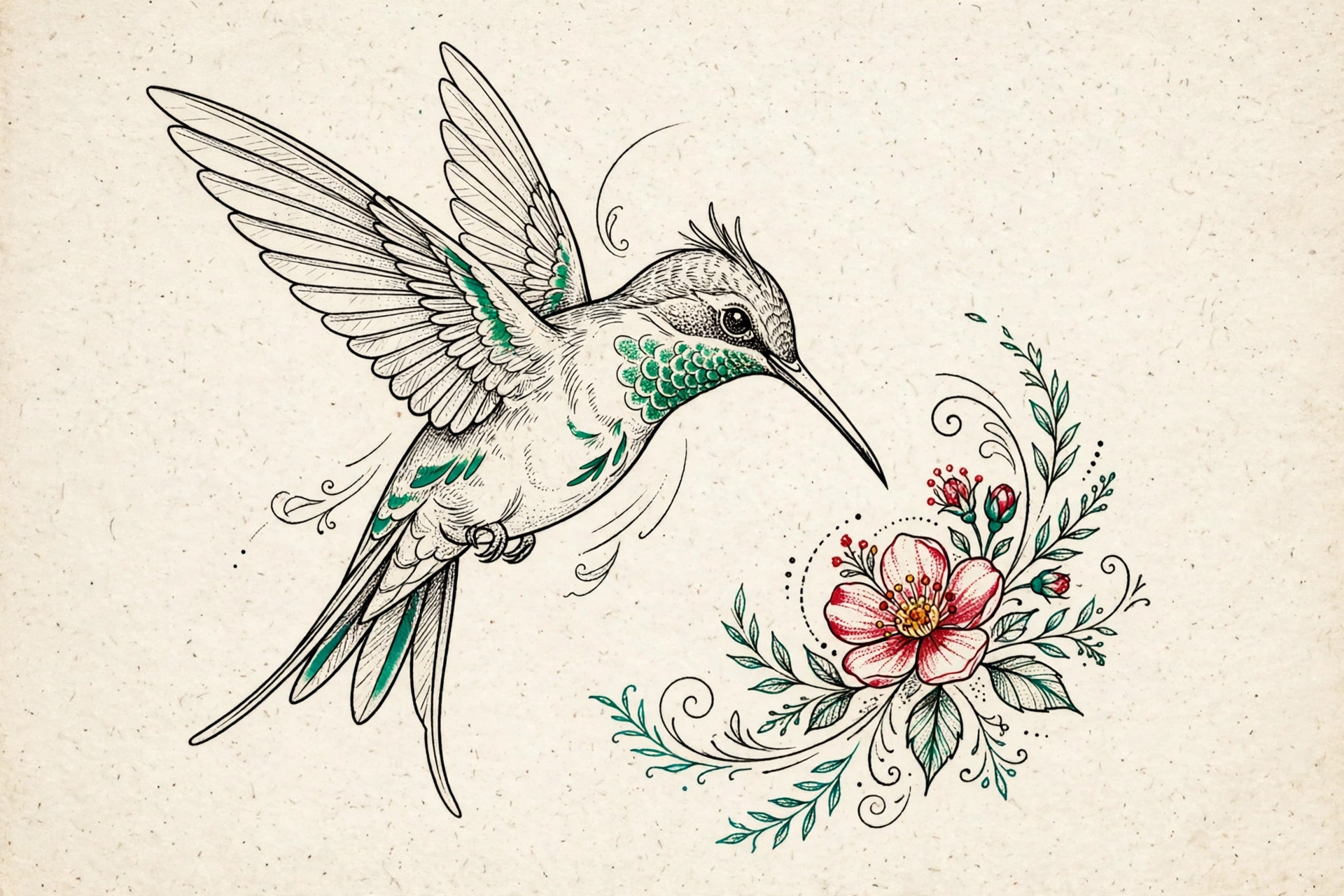 Hummingbird Tattoo spine tattoo for women