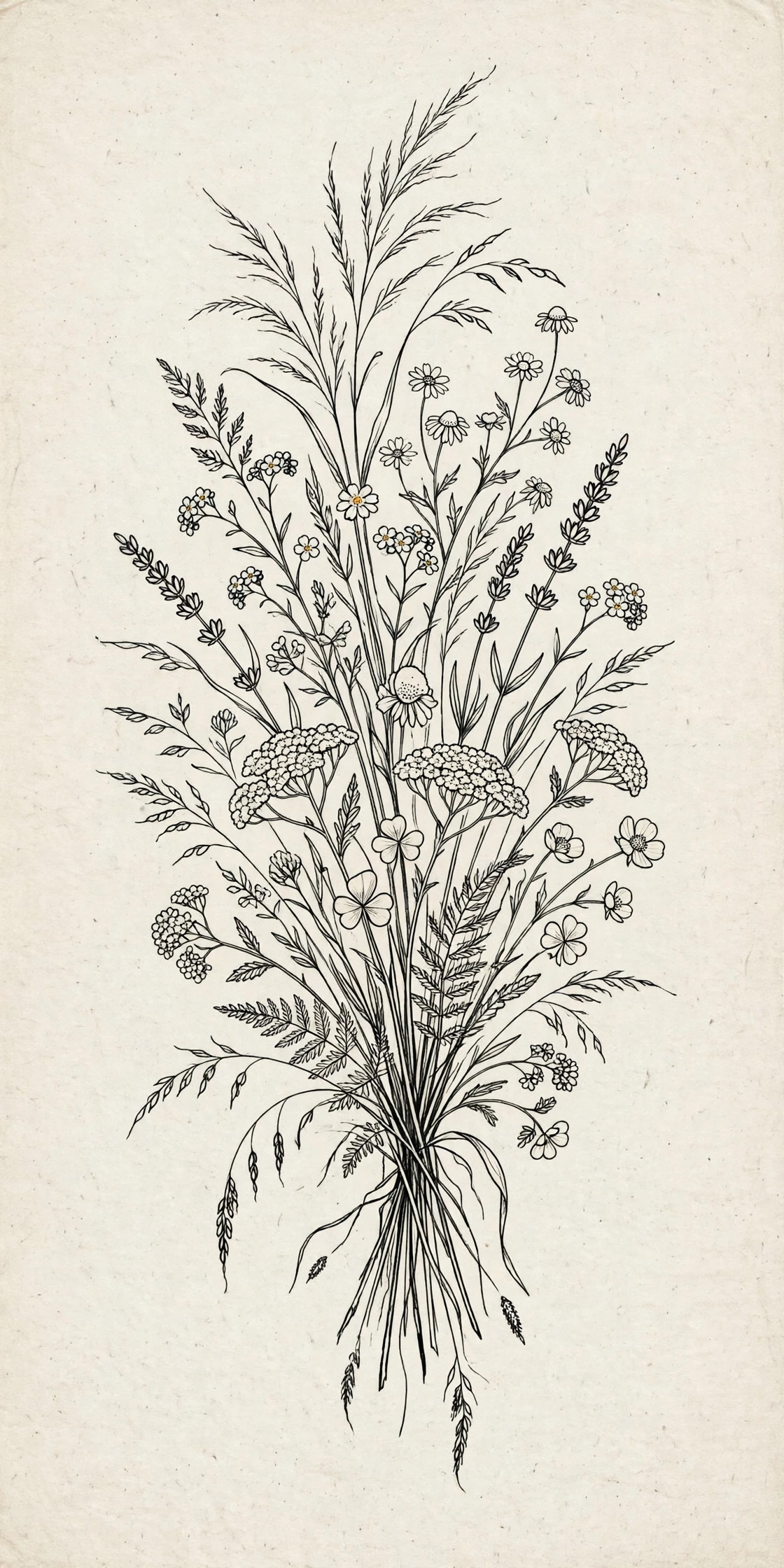 Wildflower Bouquet Tattoo spine tattoo for women